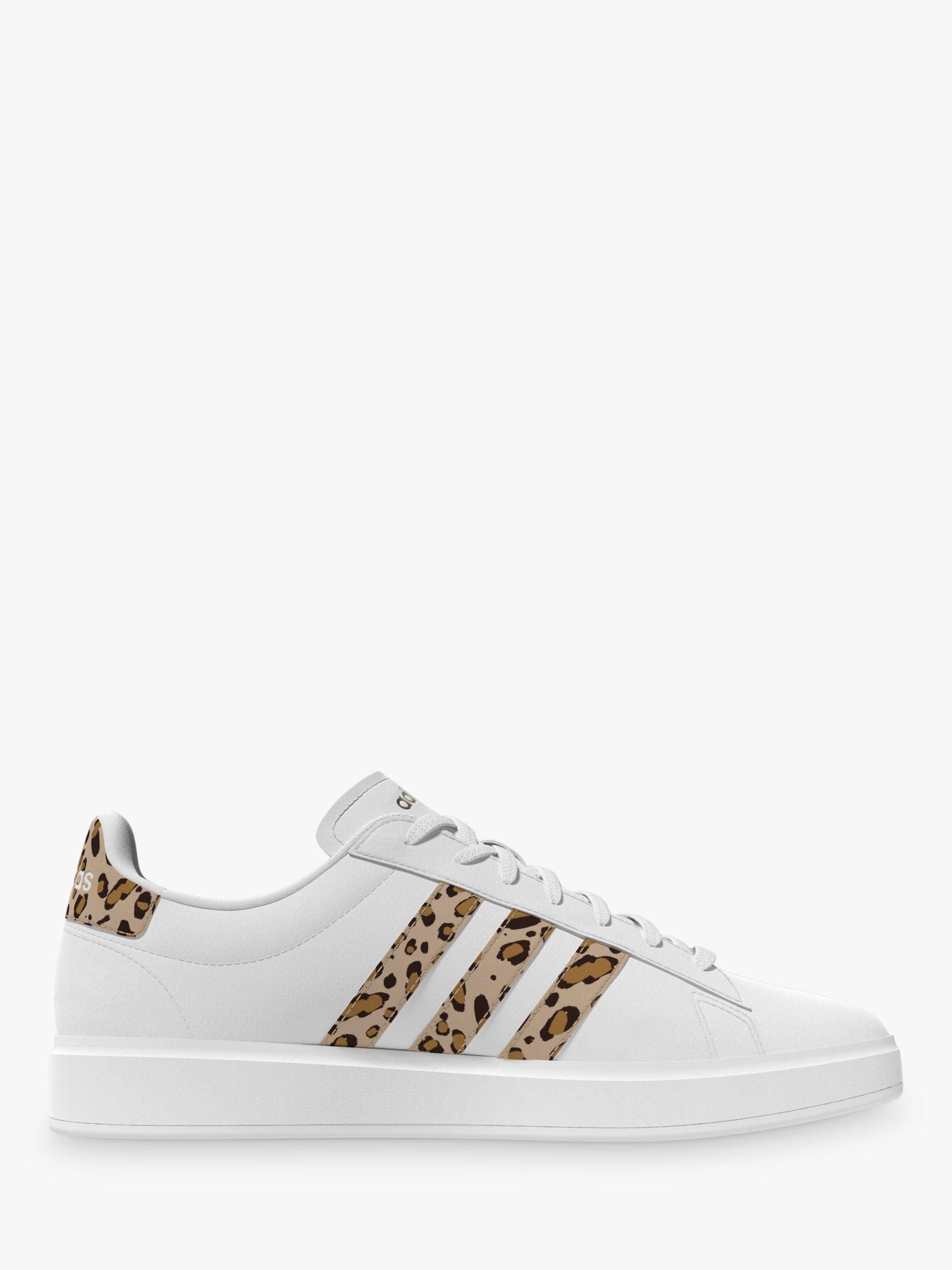 adidas Grand Court Leopard Lace Up Trainers in White | Lyst UK