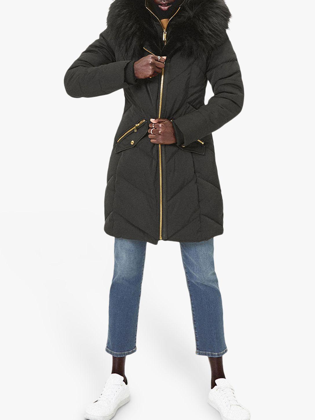 Oasis Black Albany Long Padded Coat 