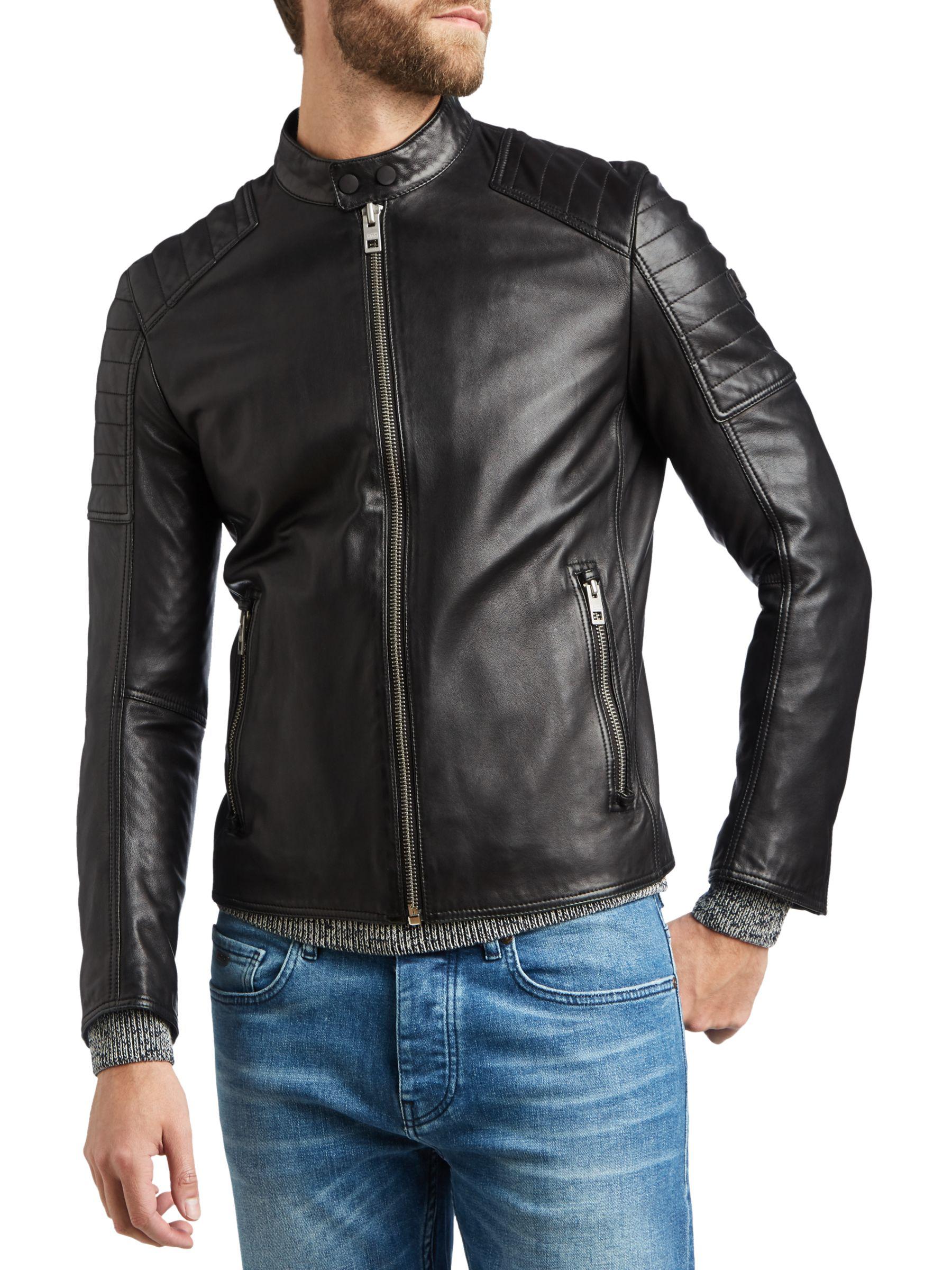 Shop \u003e hugo boss jackson leather jacket 