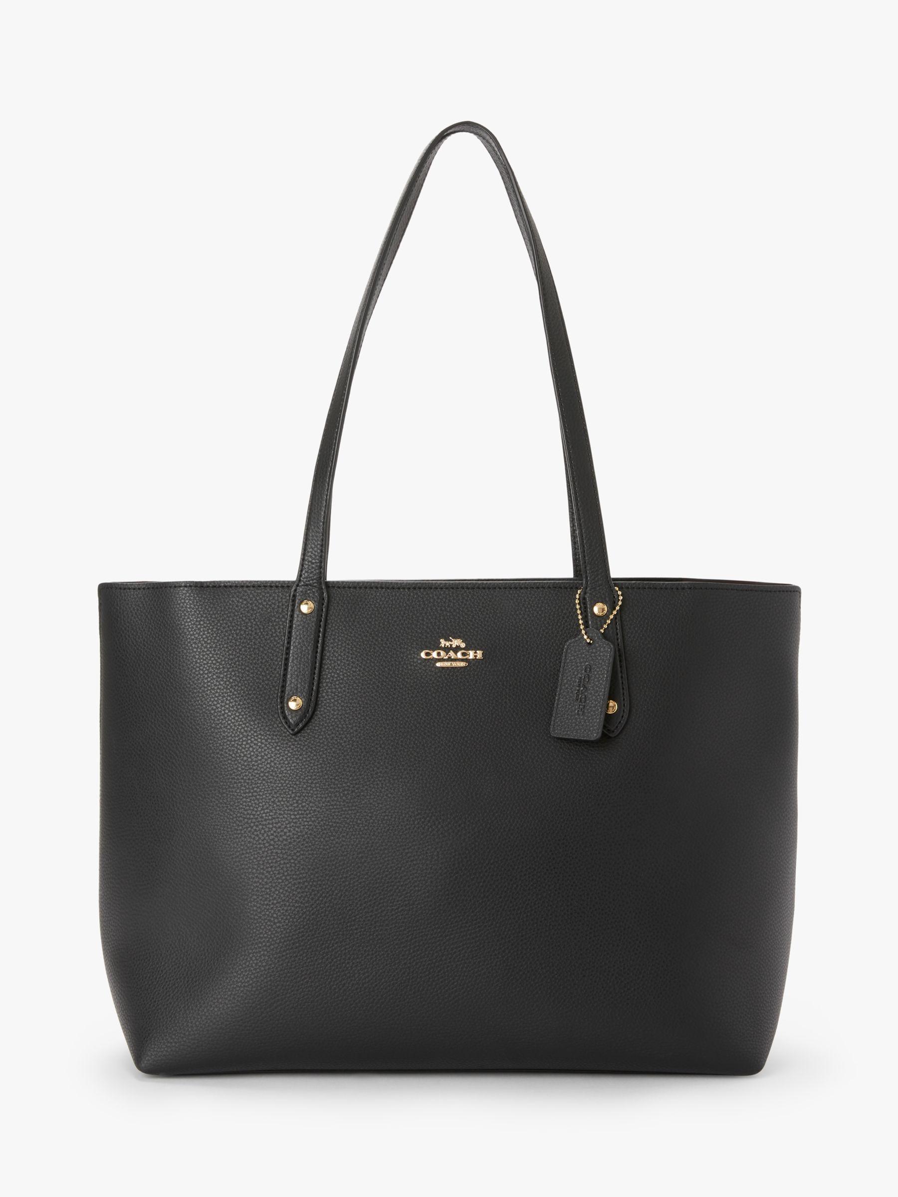 COACH Central Leather Zip Top Tote Bag in Black | Lyst UK
