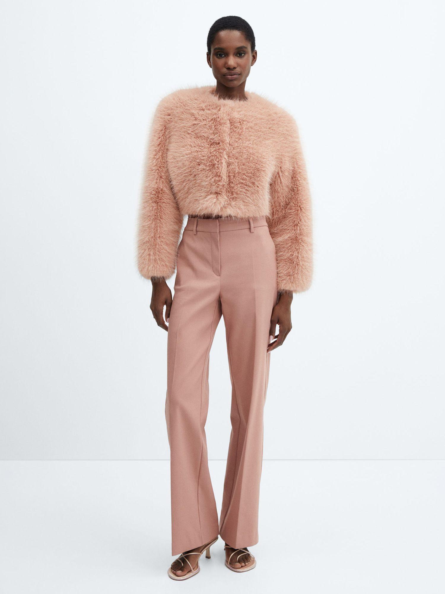 Mango shaggy hotsell faux fur coat