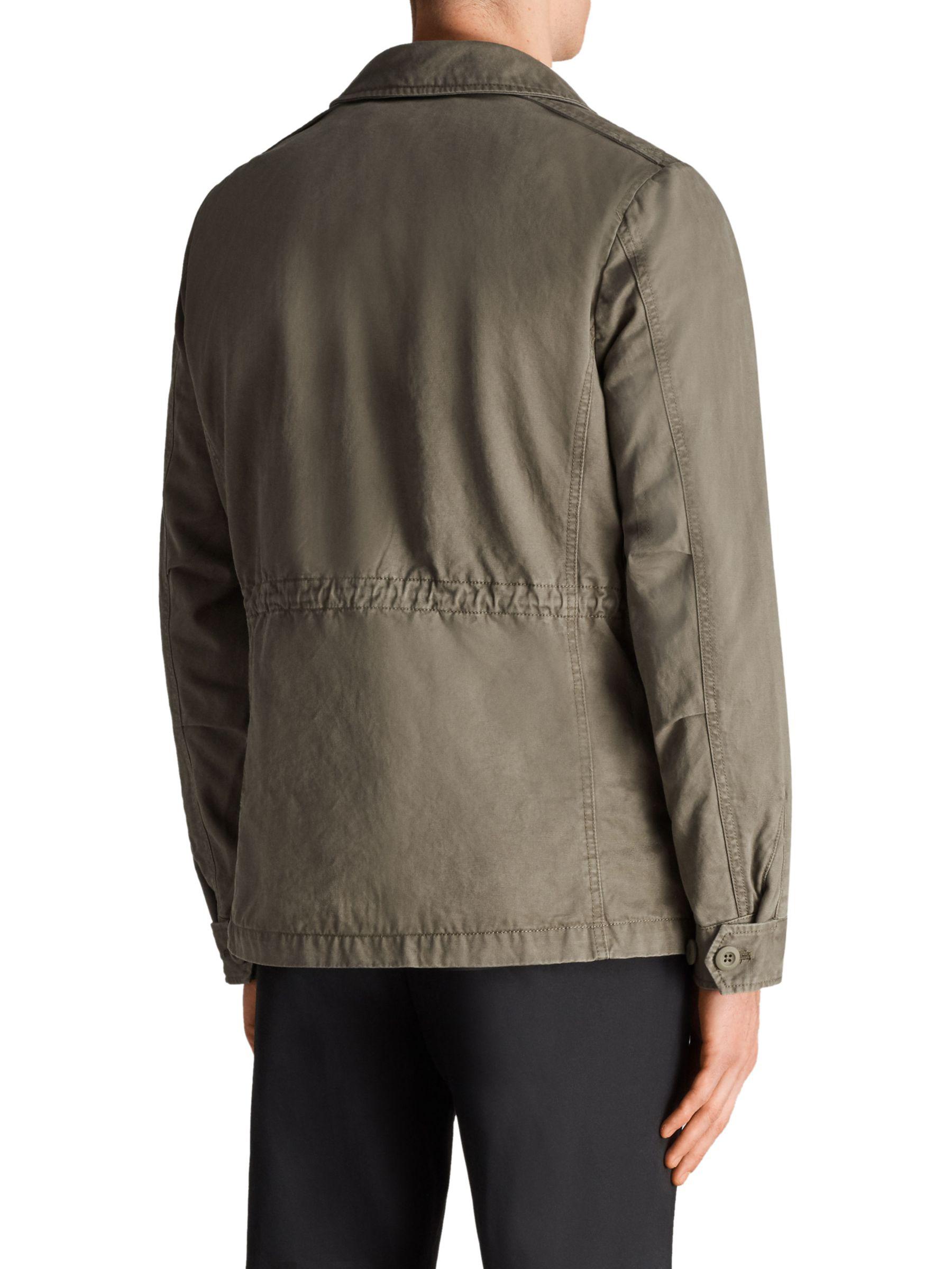 AllSaints Cotton Cote Military Jacket in Dusty Olive (Green) for Men Lyst