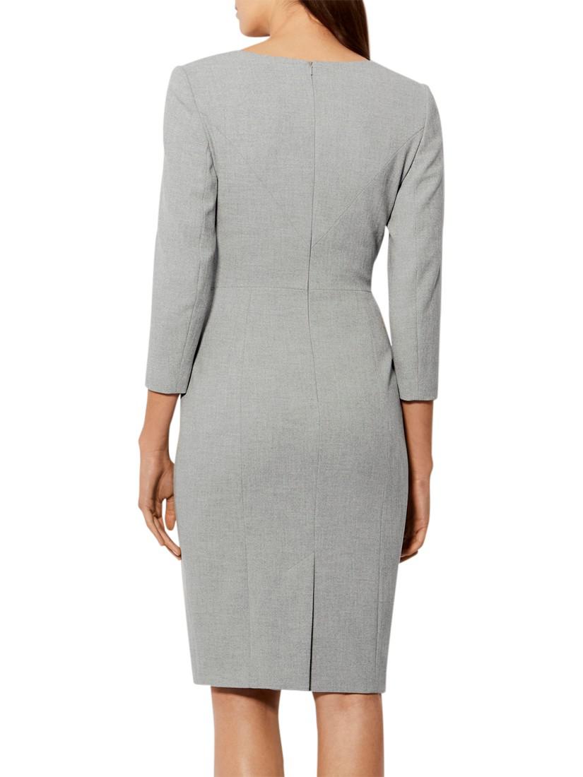 karen millen folded pencil dress grey