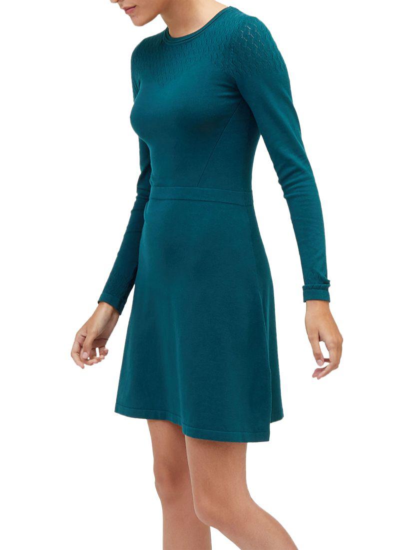 warehouse pointelle yoke dress