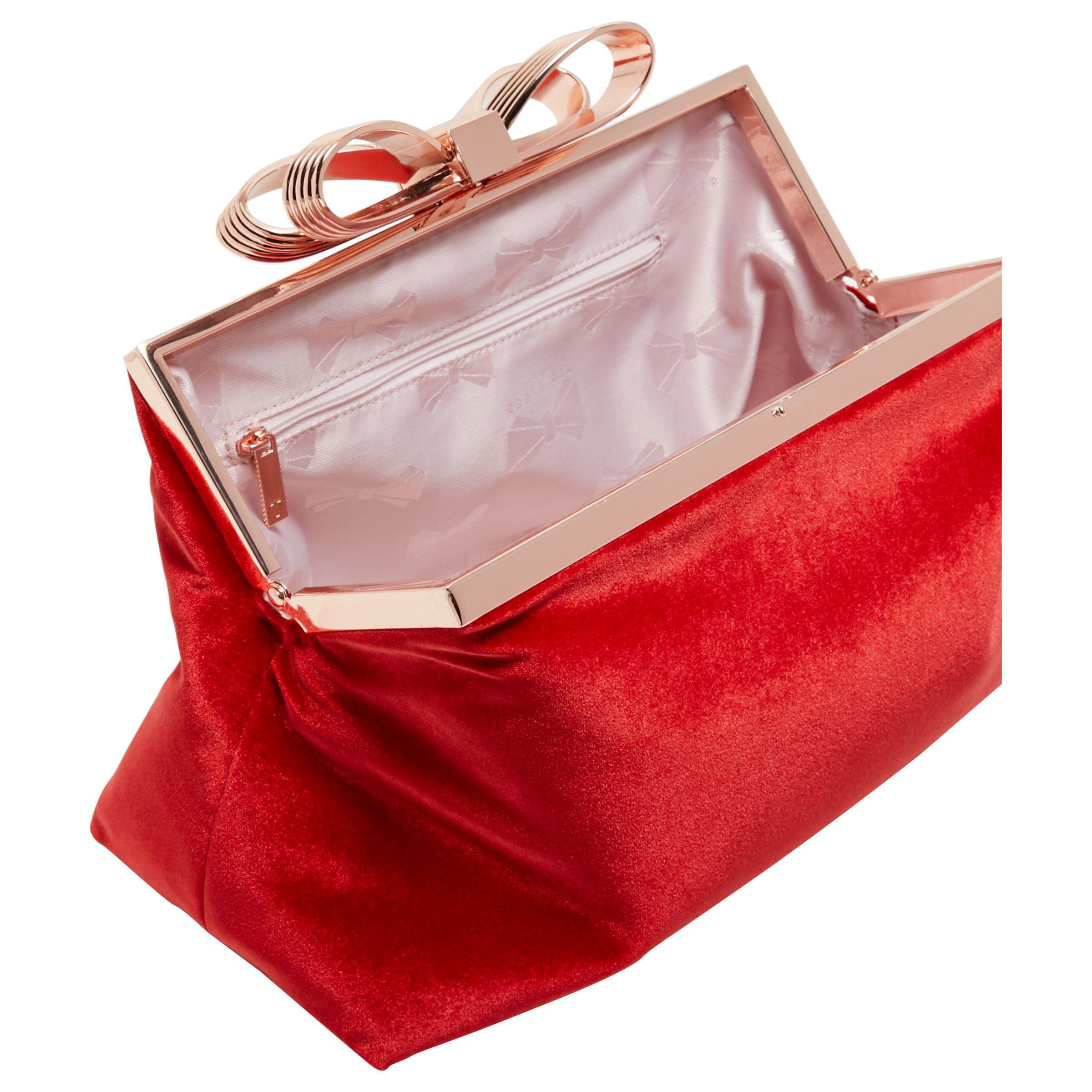 Ted Baker Velvet Cena Bow Evening Clutch Bag in Bright Red (Red) Lyst