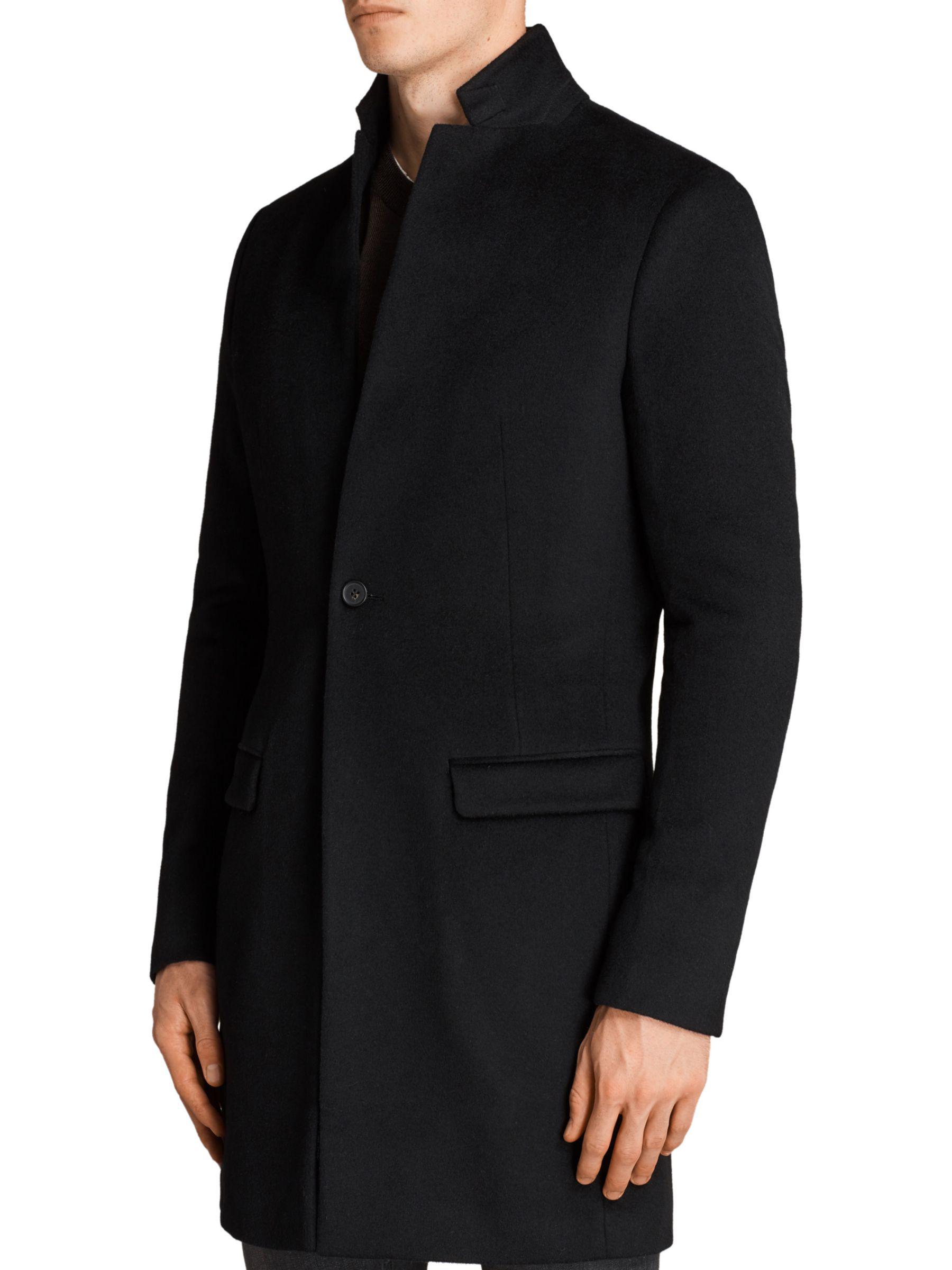 AllSaints Bodell Wool Tailored Coat in Black for Men - Lyst