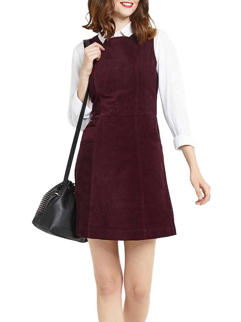 oasis cord dress burgundy
