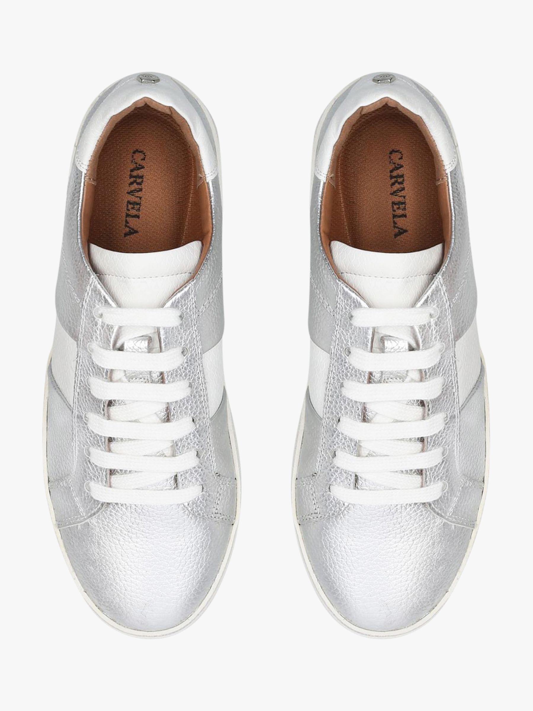 carvela silver trainers