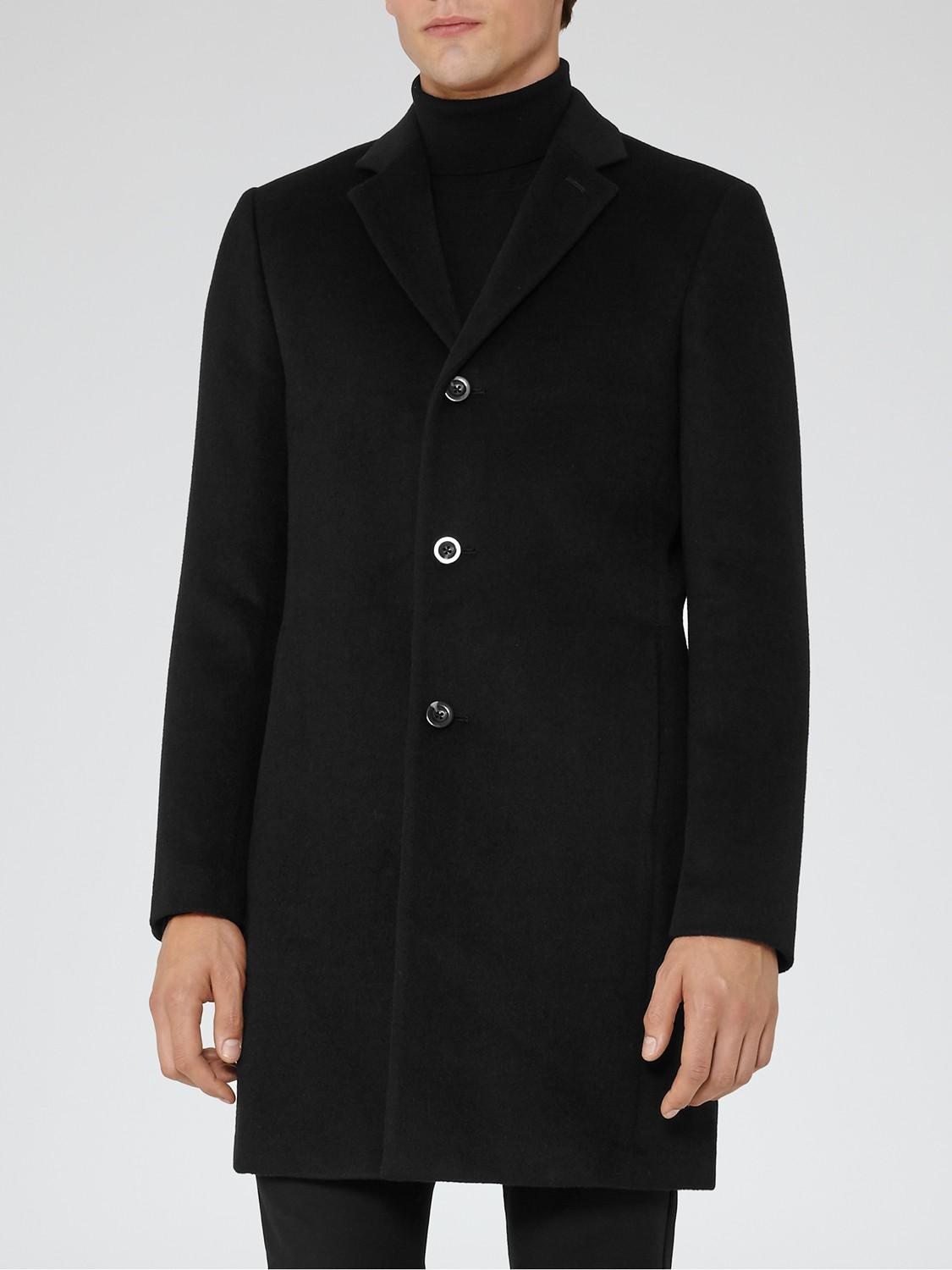 Reiss Wool Gabriel Epsom Coat in Black for Men - Lyst