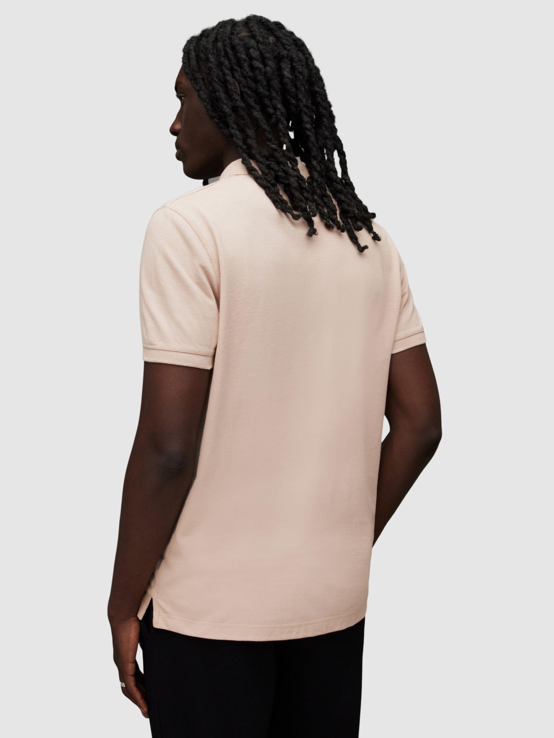 AllSaints Reform Short Sleeve Slim Polo Shirt, Black at John Lewis