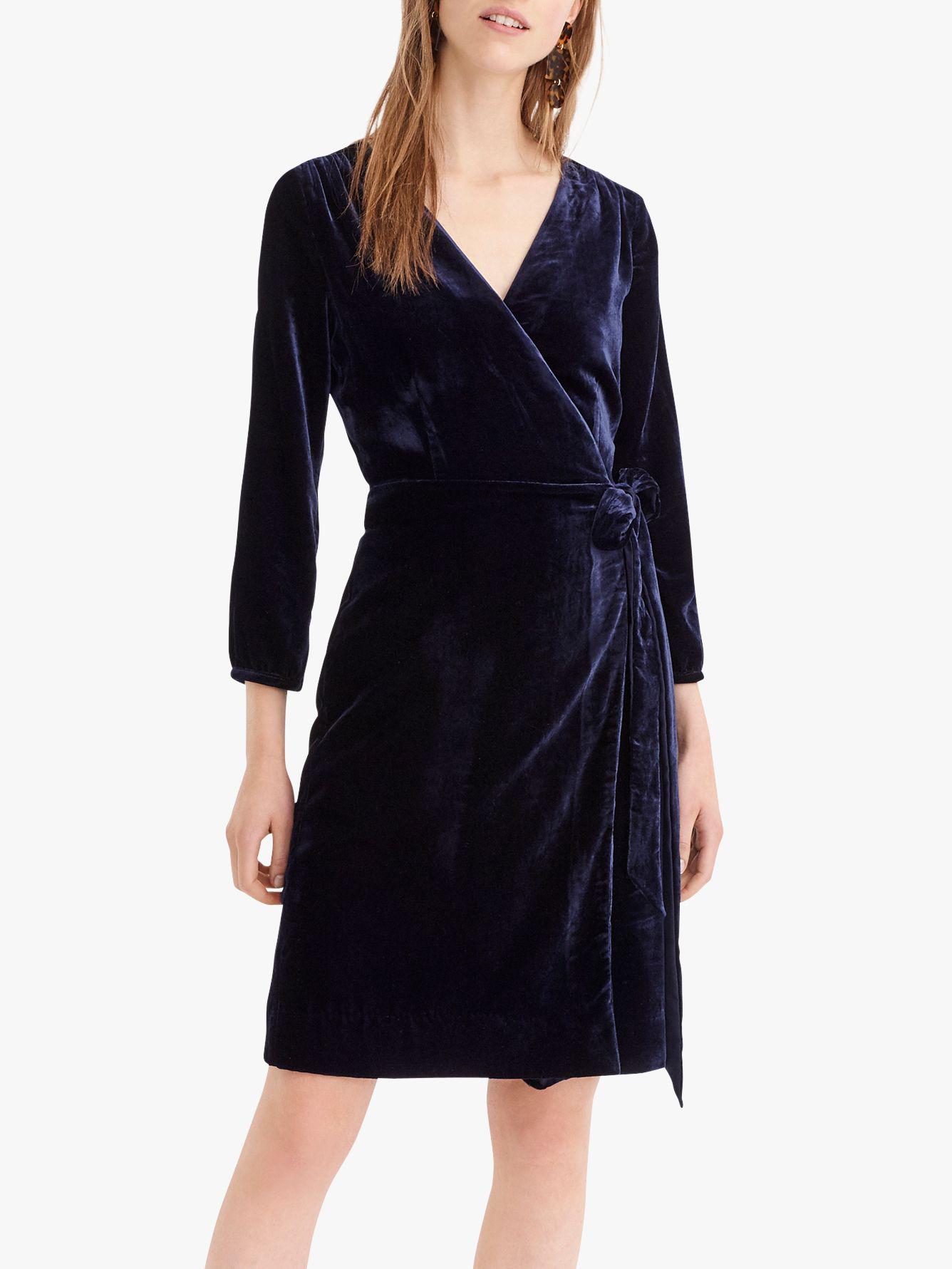 j crew blue velvet dress
