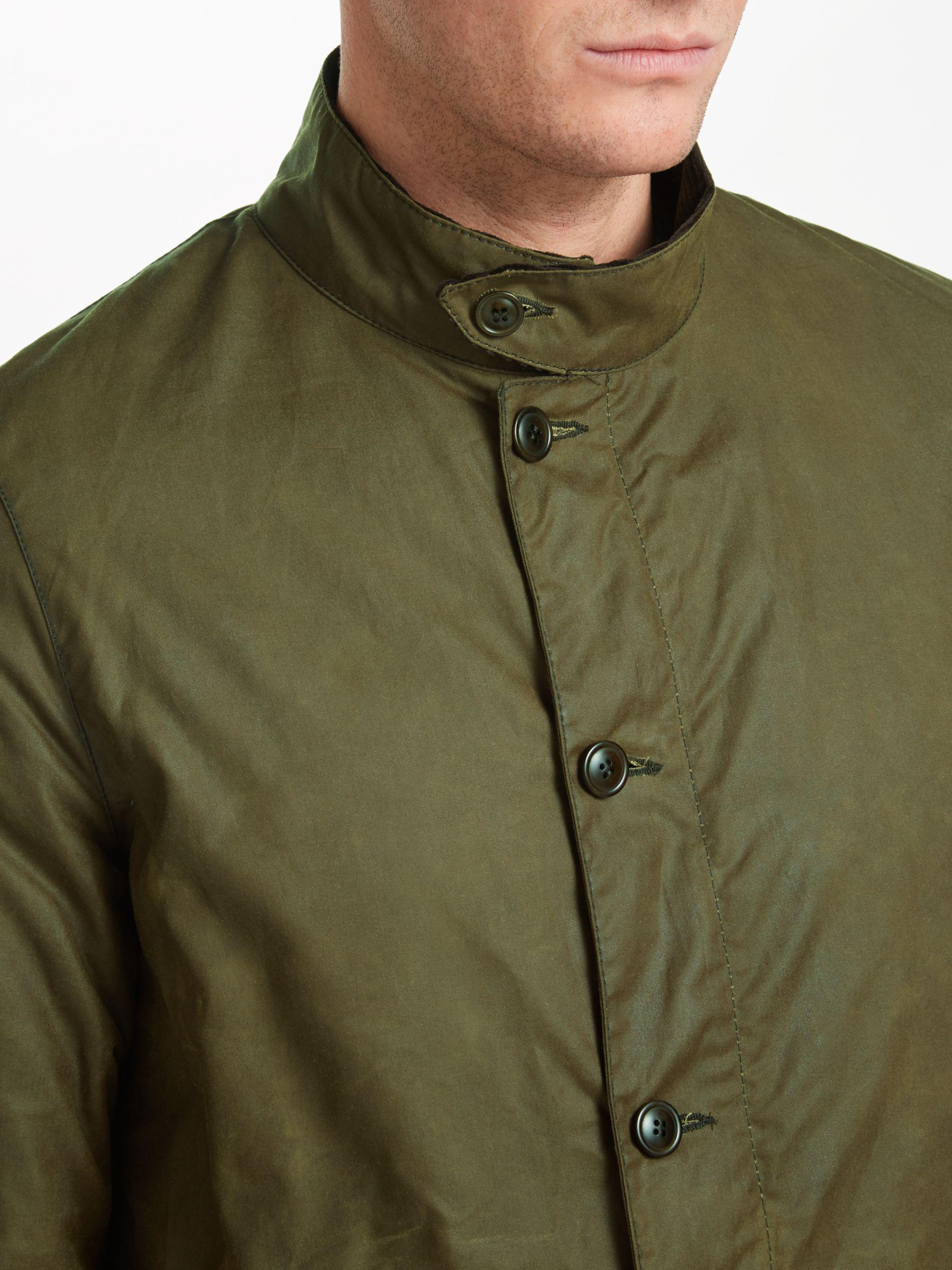 Barbour Tolk Waxed Cotton Harrington Jacket in Dark Sand (Green) for ...