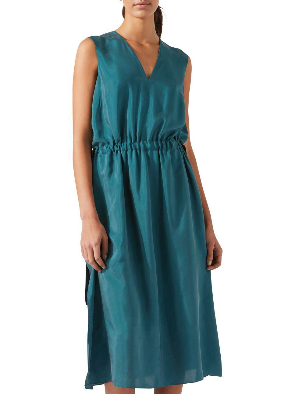 jigsaw lime leaf silk wrap dress