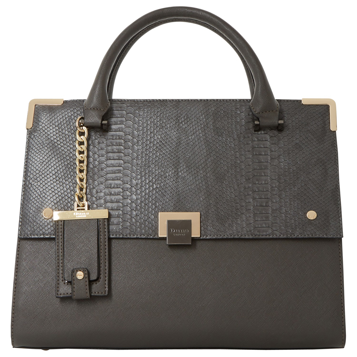 Dune Leather Donovan Flapover Shoulder Bag in Grey (Grey) Lyst