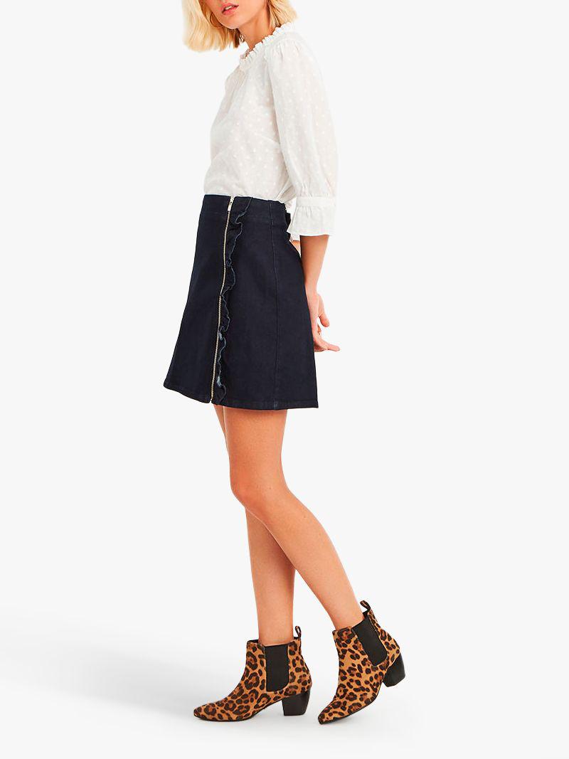 oasis denim ruffle skirt