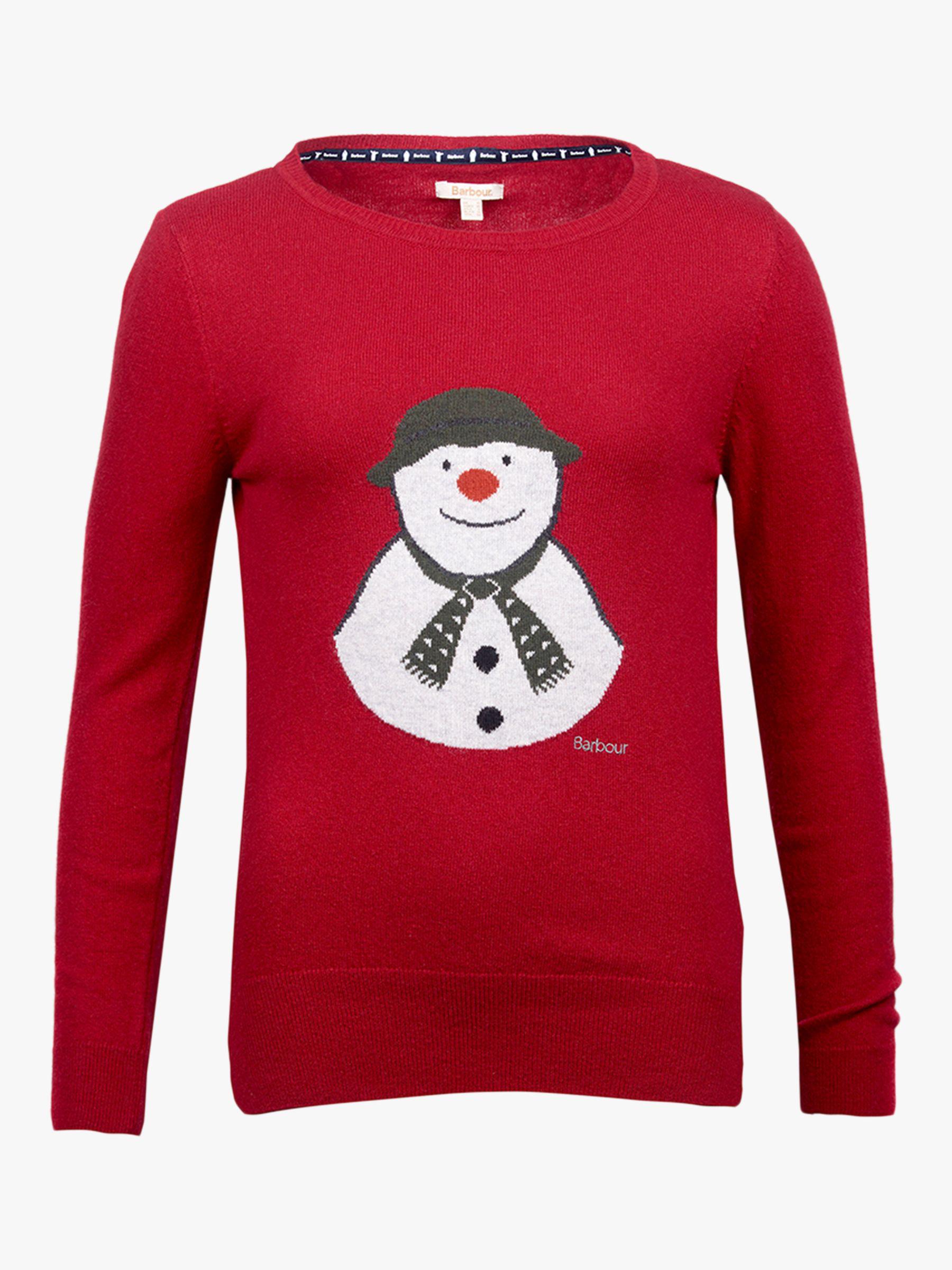 Barbour Highland Snowman Christmas Jumper in Red | Lyst UK