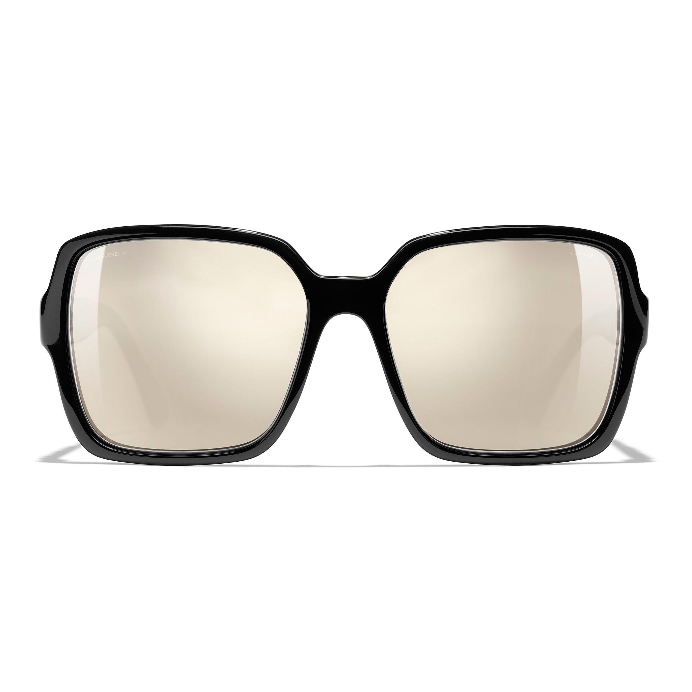 Chanel Rectangular Sunglasses Ch5408 Black/mirror Gold