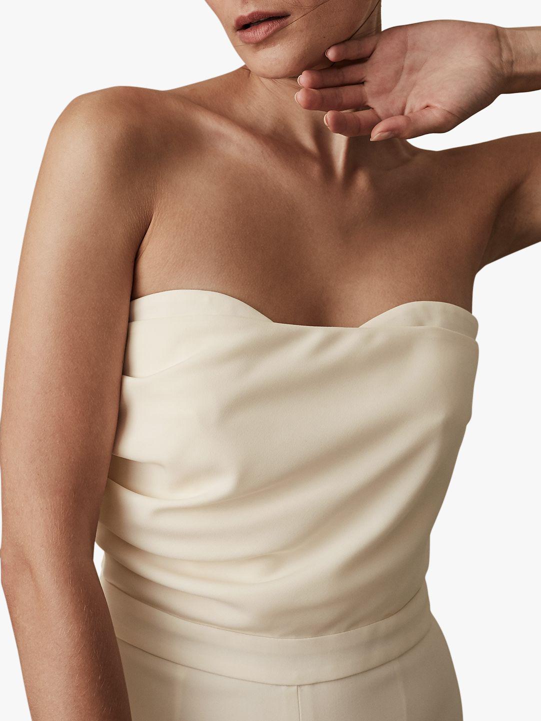 reiss vianne bandeau jumpsuit ivory