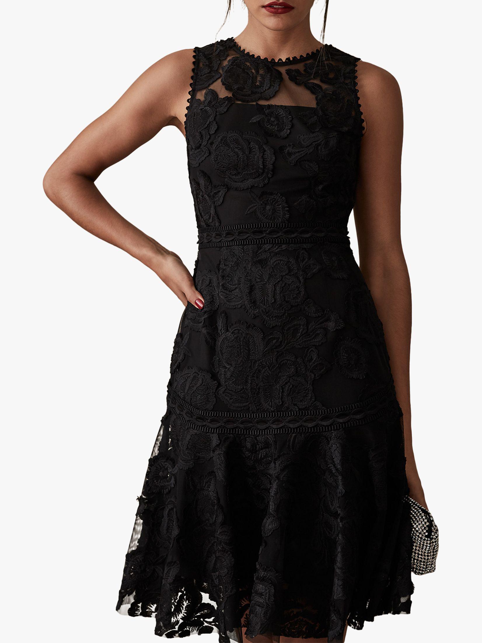 reiss adia lace panel dress