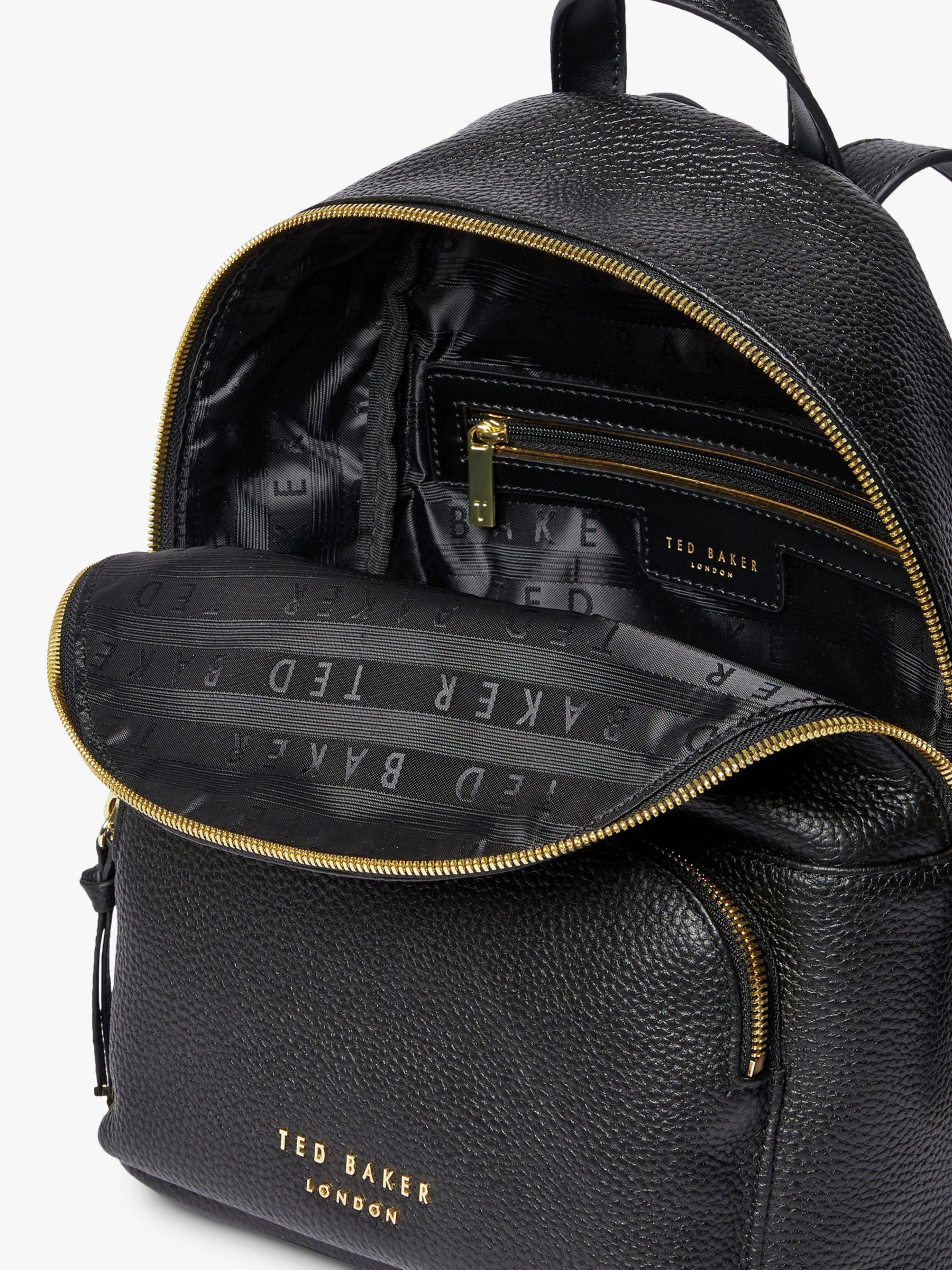 ted baker roziie leather backpack black