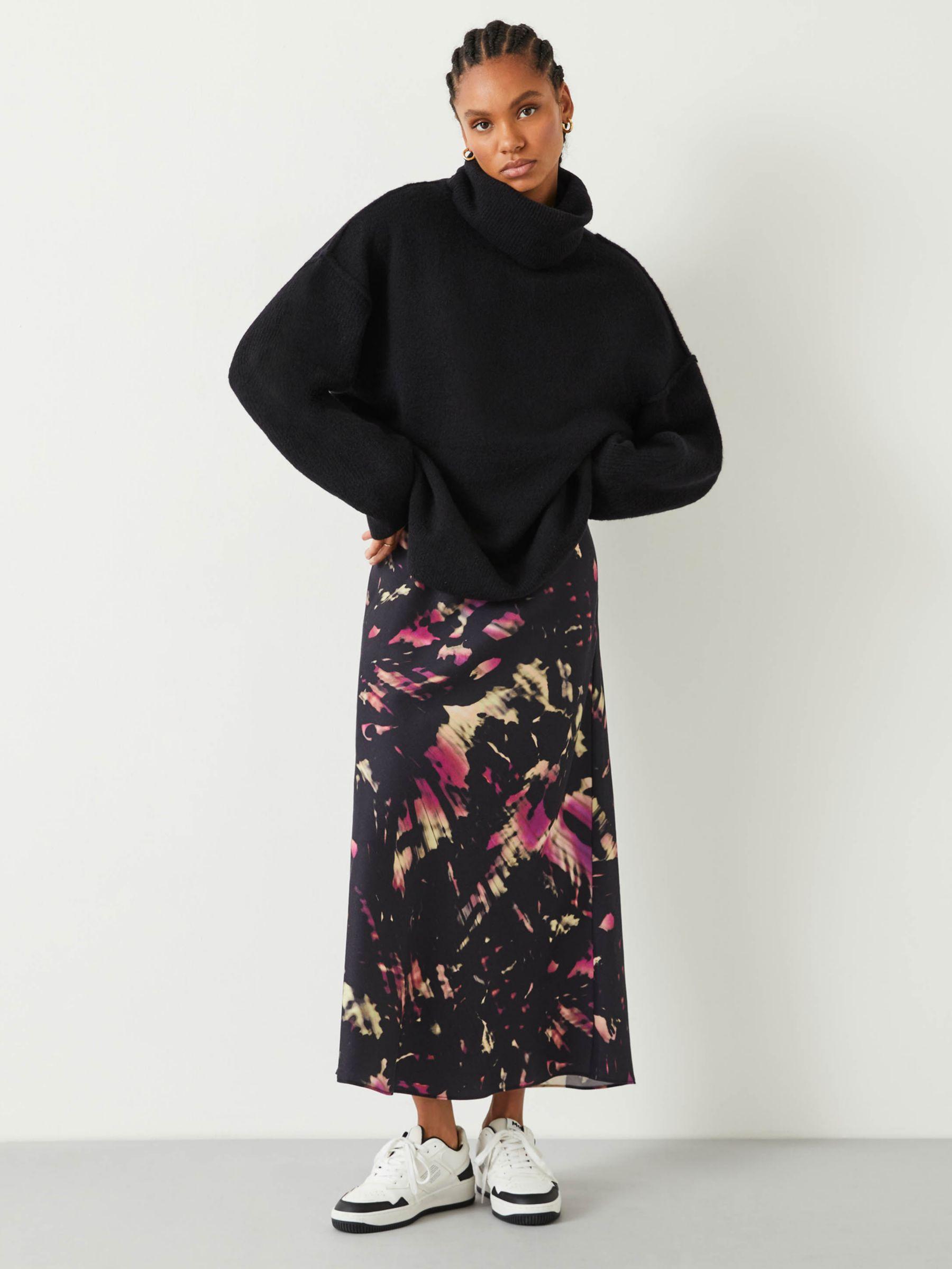 Hush Emeri Shadow Print Slip Maxi Skirt in Black | Lyst UK
