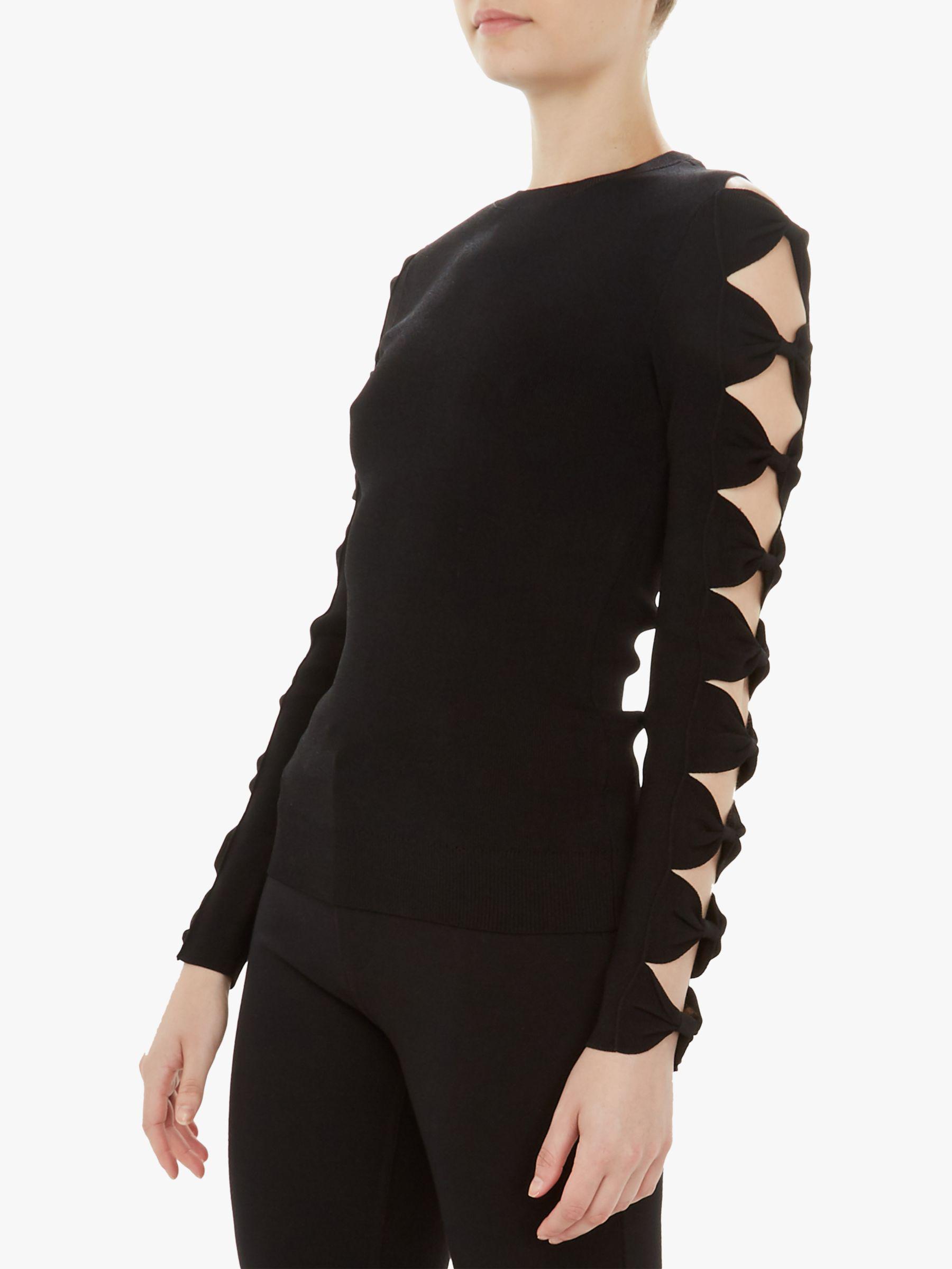 Ted Baker Cut out Bow Sleeve Jumper in Black Lyst UK