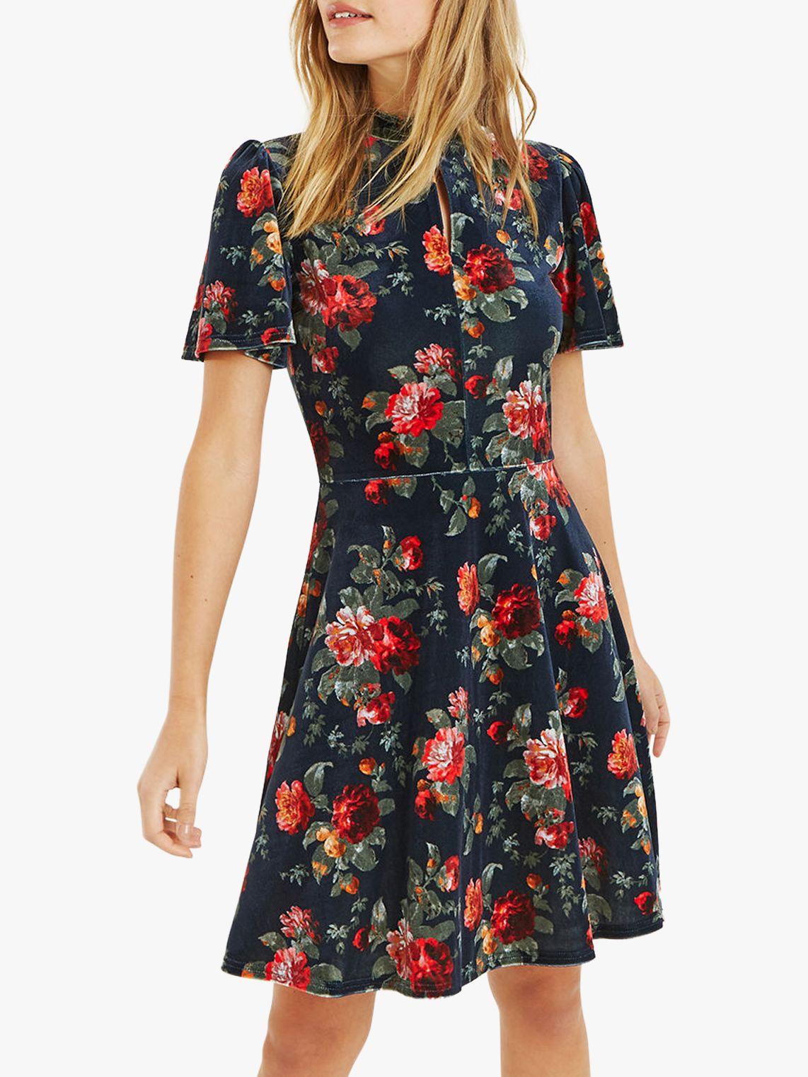 oasis rose velvet dress