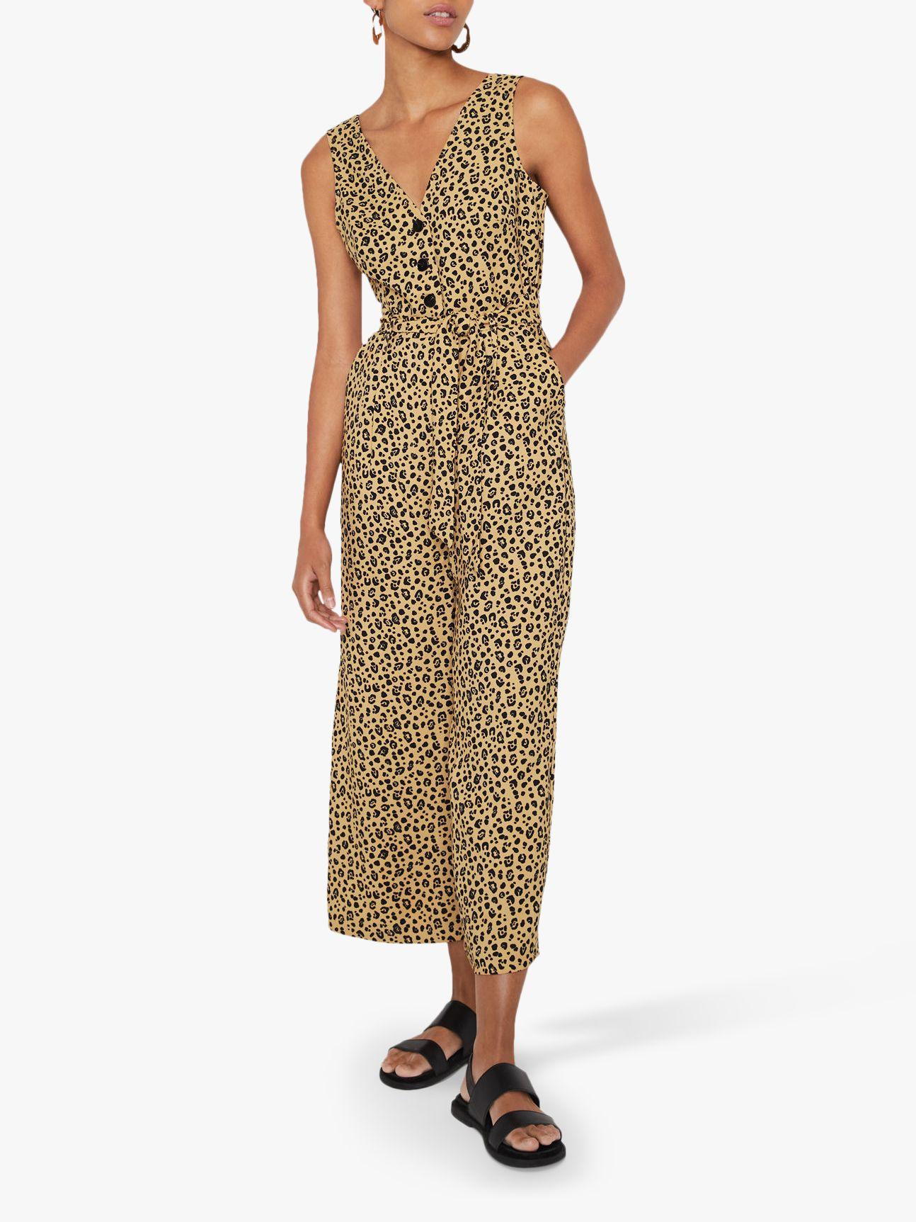 warehouse animal print culotte jumpsuit