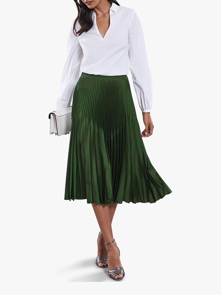 Reiss Isidora - Knife Pleat Skirt in Green | Lyst UK