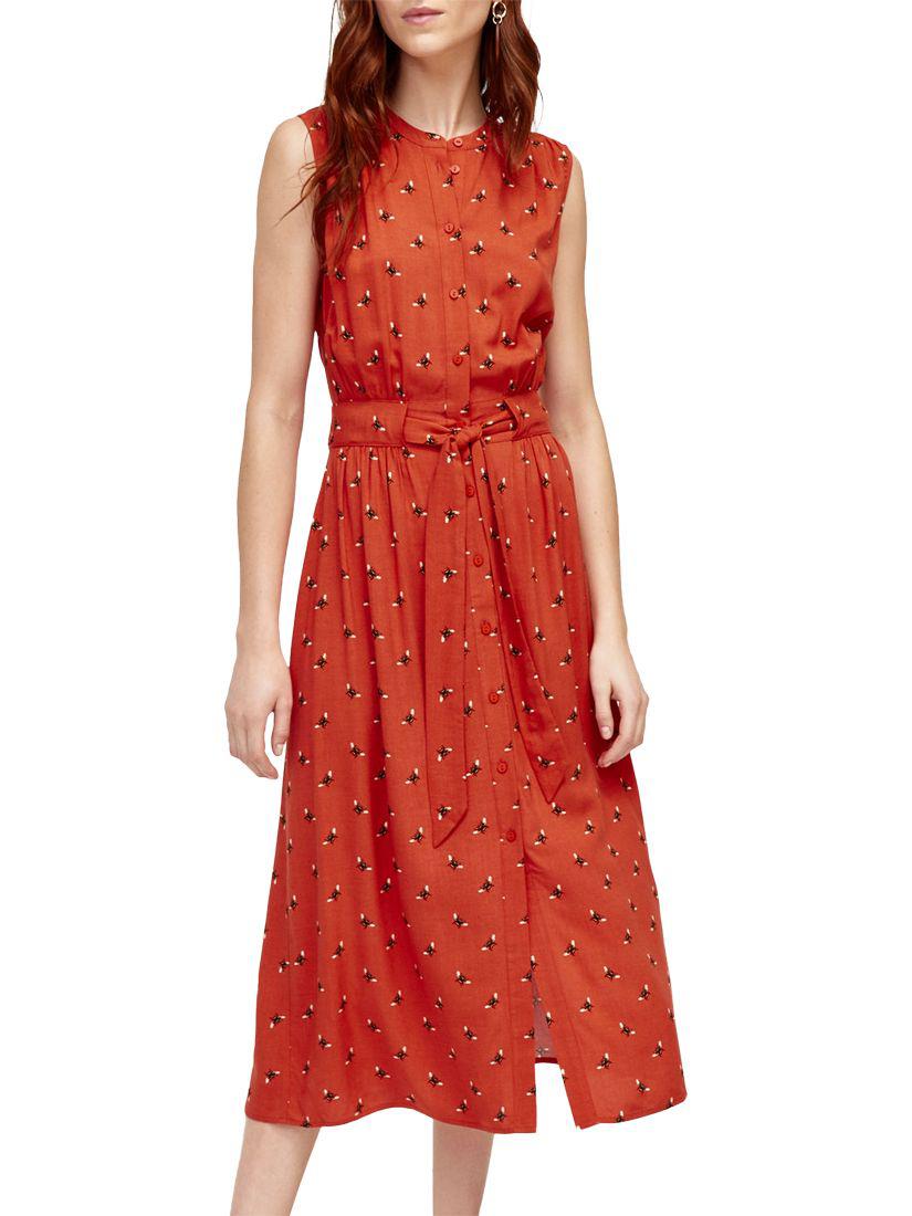warehouse bee midi shirt dress