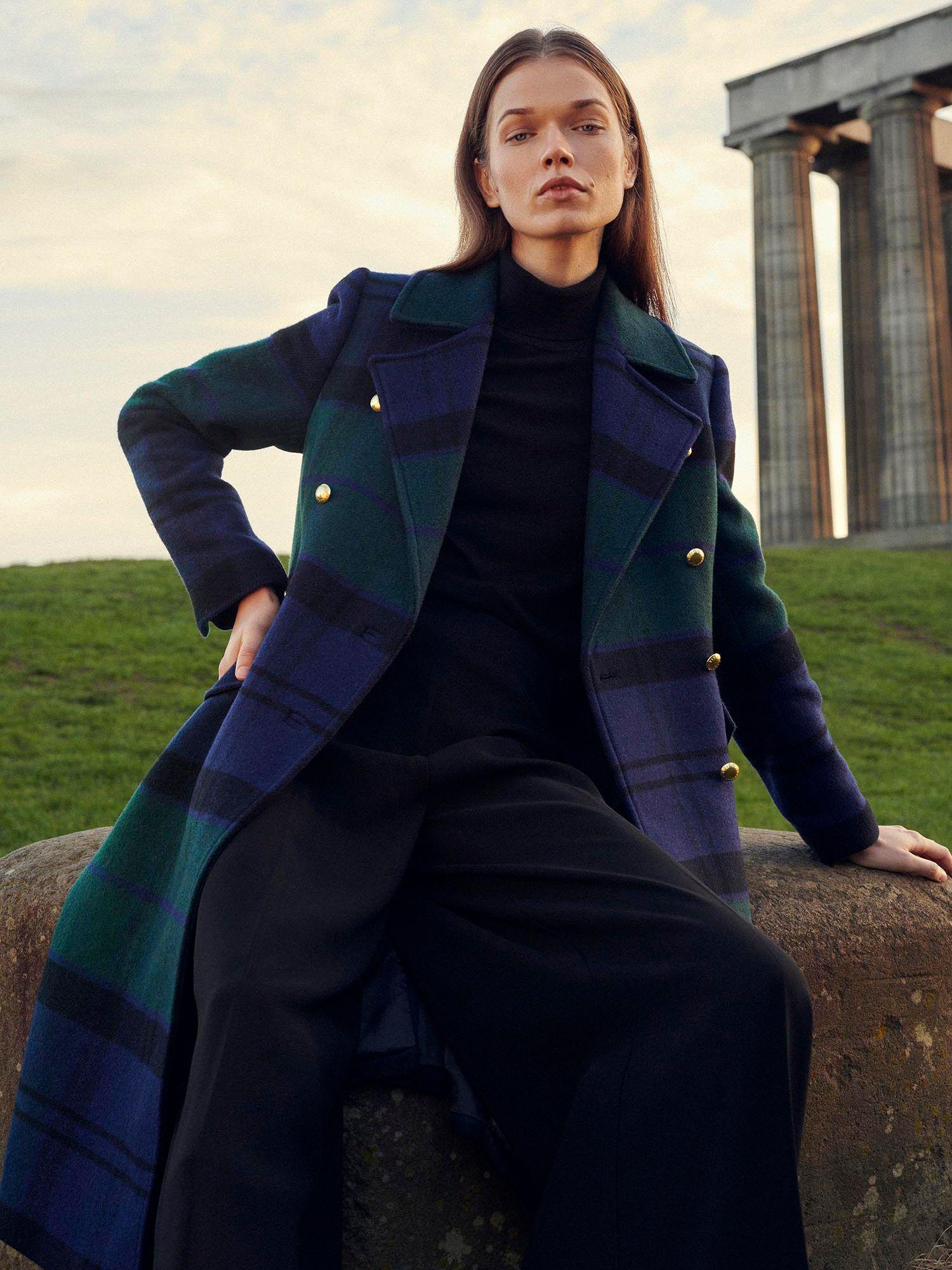 Barbour wool sales coat womens Blue