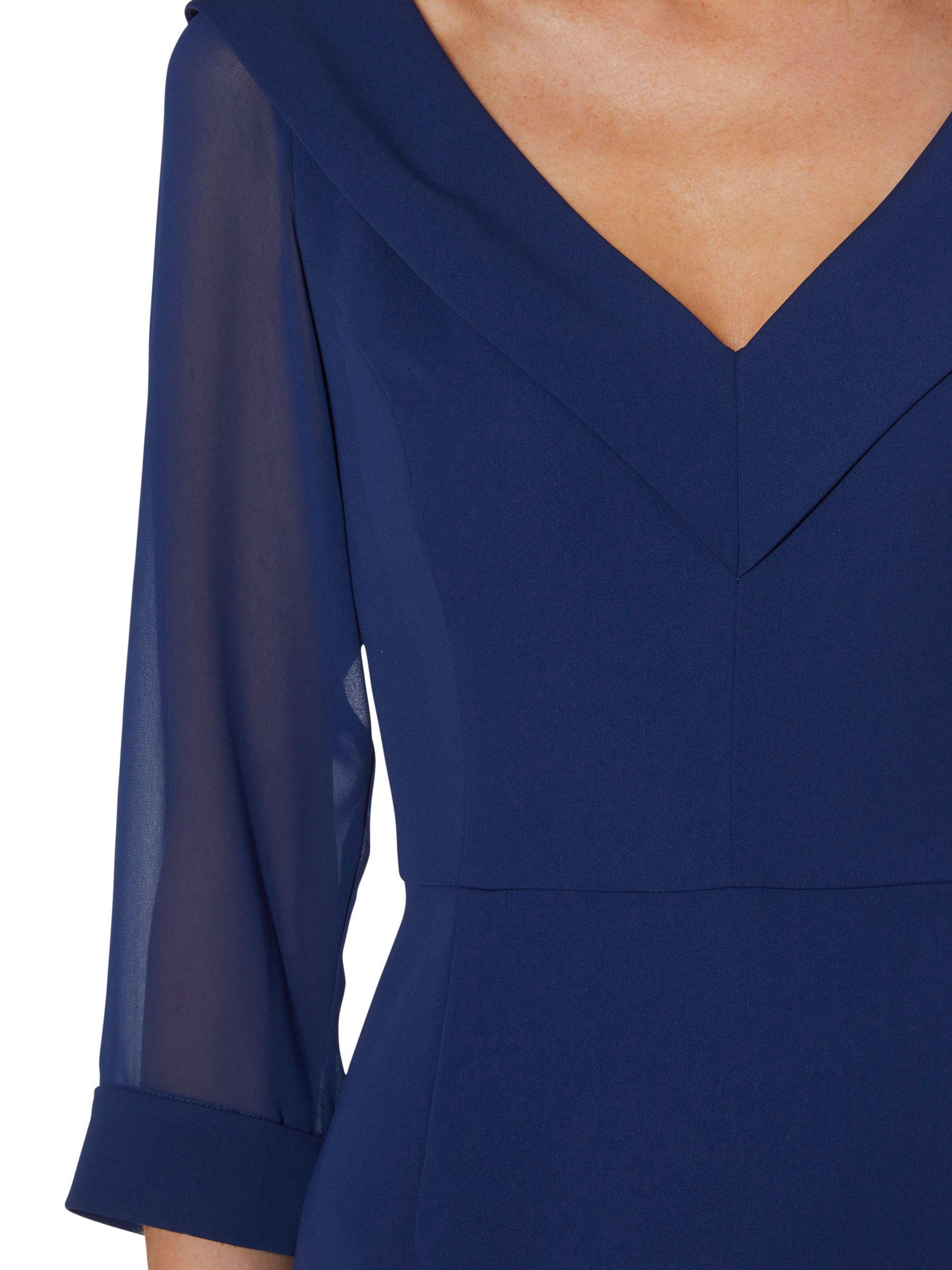 gina bacconi cynthia crepe and chiffon dress