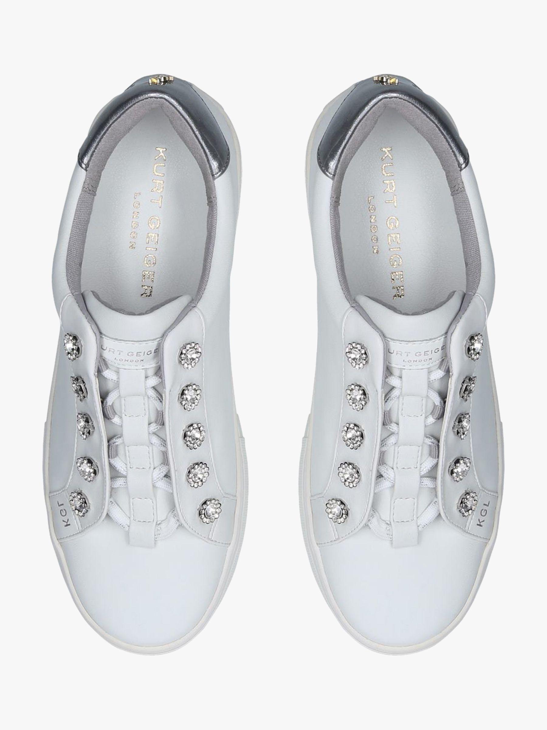 kurt geiger silver trainers