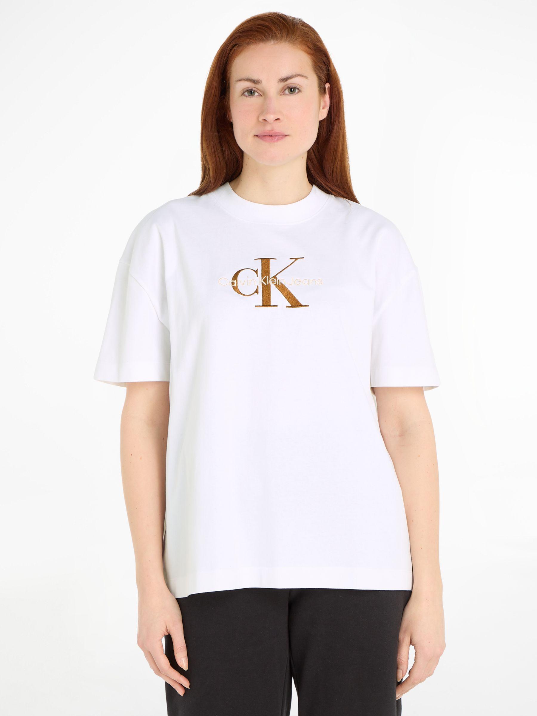 Calvin Klein Jeans Premium Monologo T-shirt in White | Lyst UK