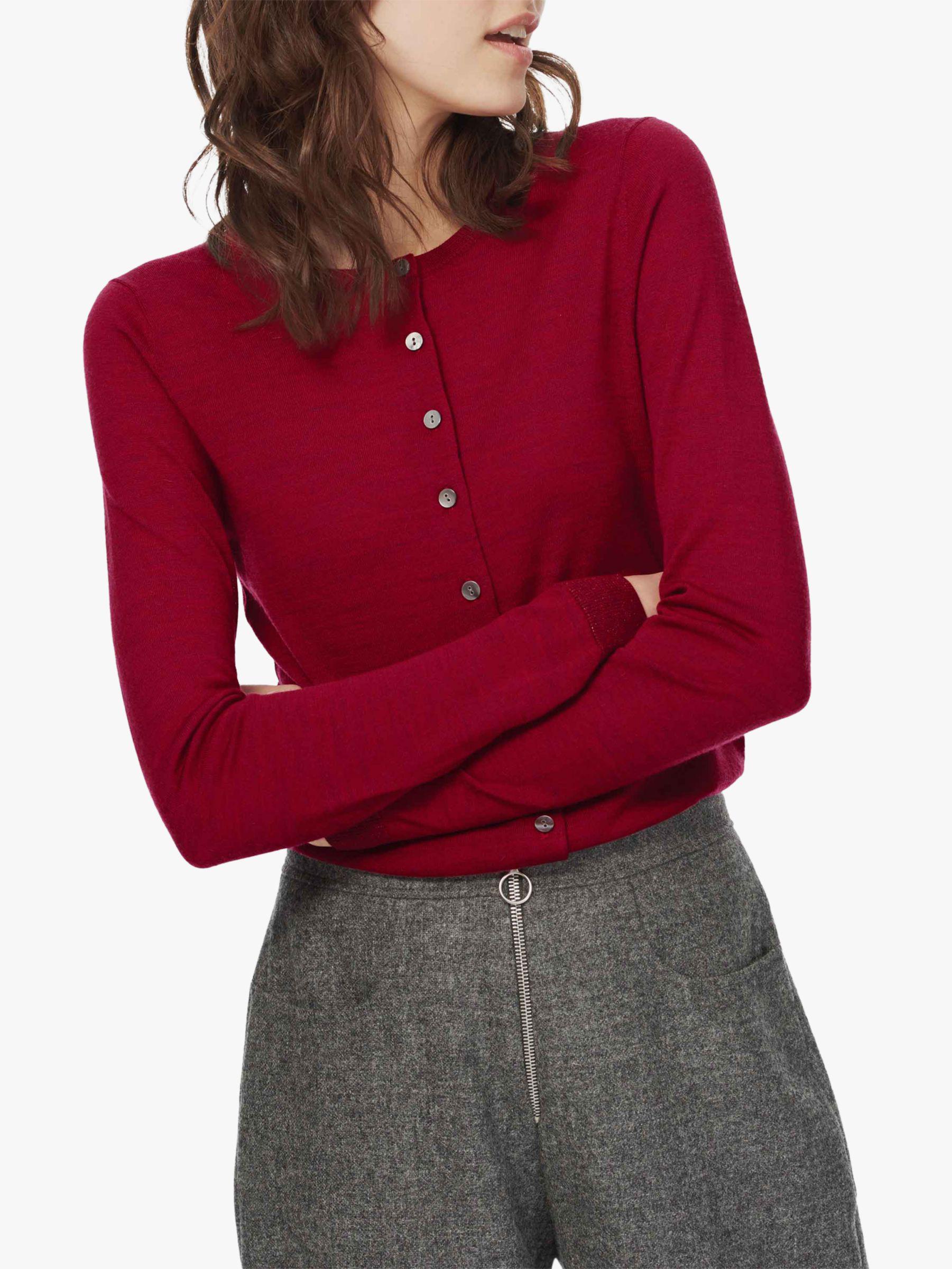 Brora Merino Wool Cardigan in Ruby Red Lyst Brora Merino Wool Cardigan in Ruby Red Lyst