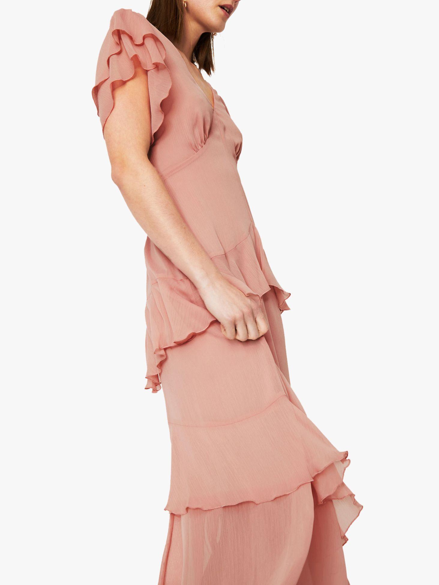 warehouse chiffon tiered maxi dress