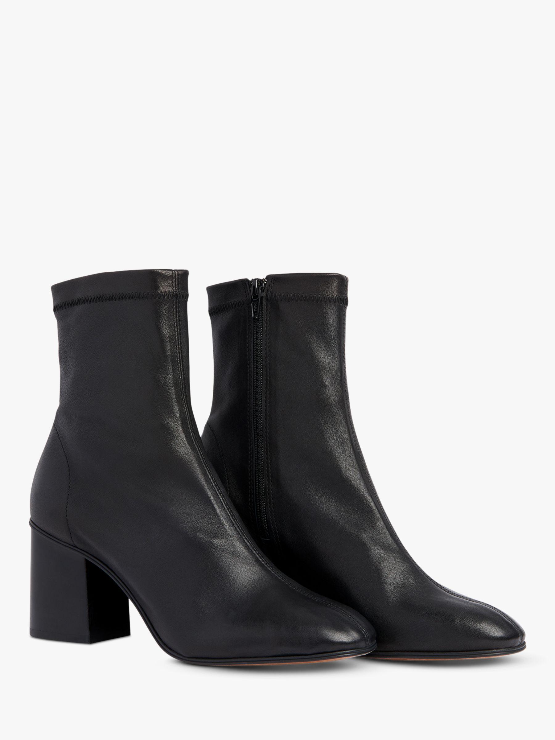 black leather sock boot