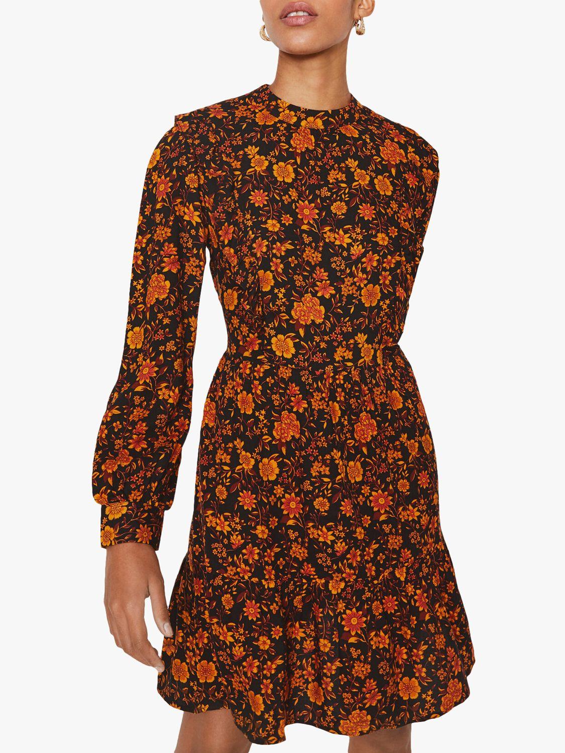 retro floral mini flippy dress