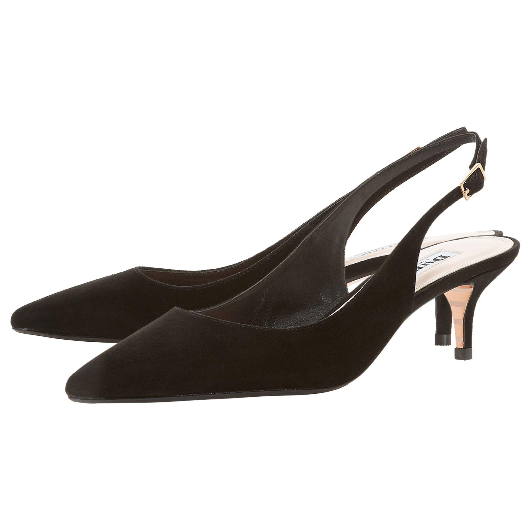 Dune Suede Casandra Kitten Heel Slingback Court Shoes in Black Suede (Black) Lyst