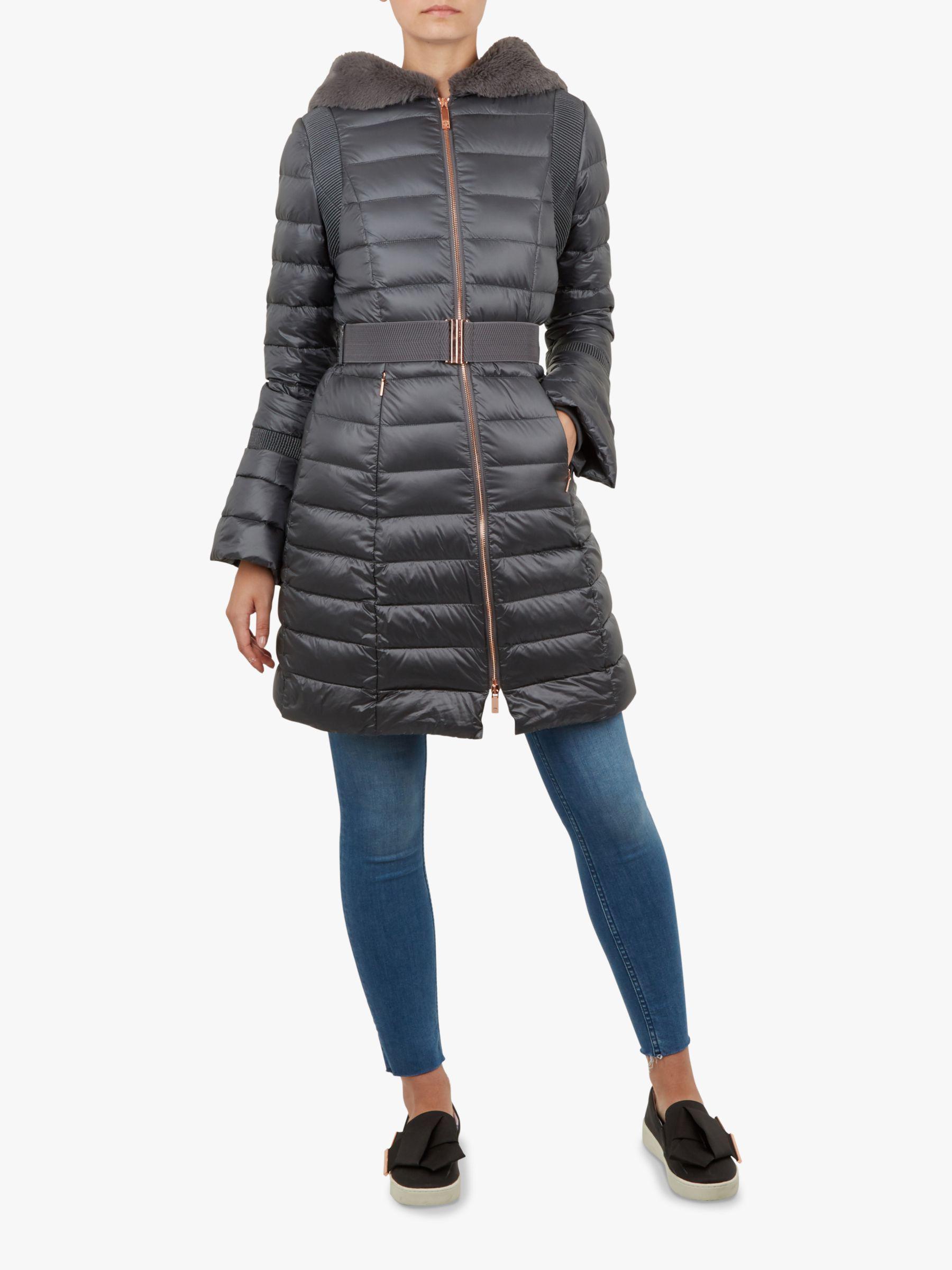 ted baker grey puffer coat