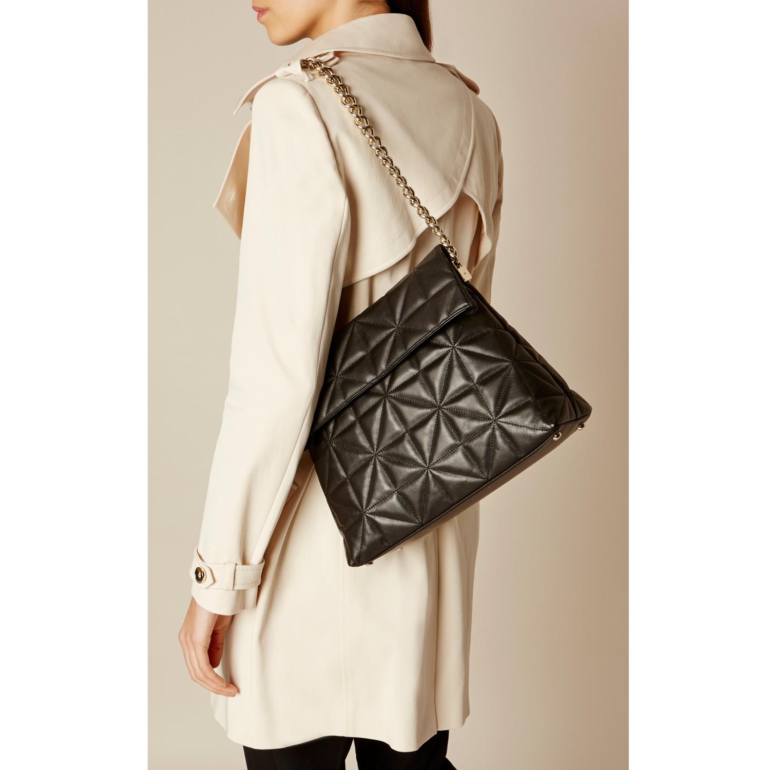 karen millen leather regent chain bolsa black