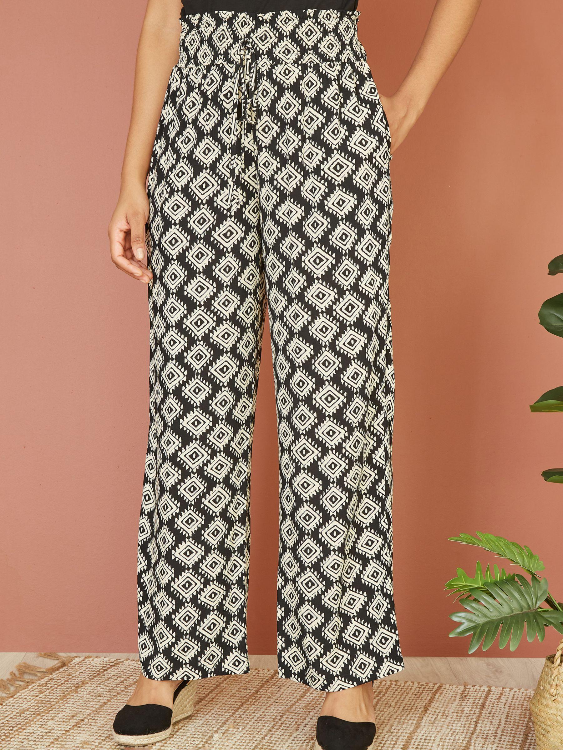 Yumi Black Satin Relaxed Trousers