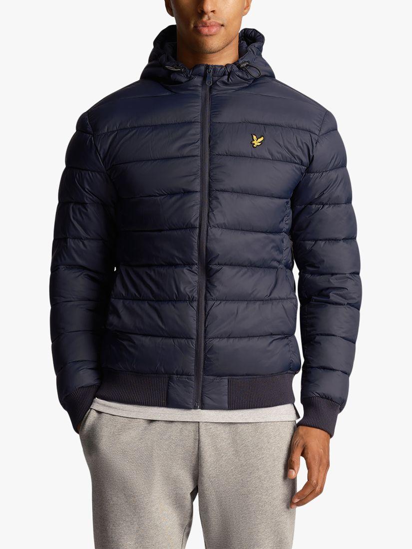 Lyle and scott vintage mens removable hood mac navy jacket clearance