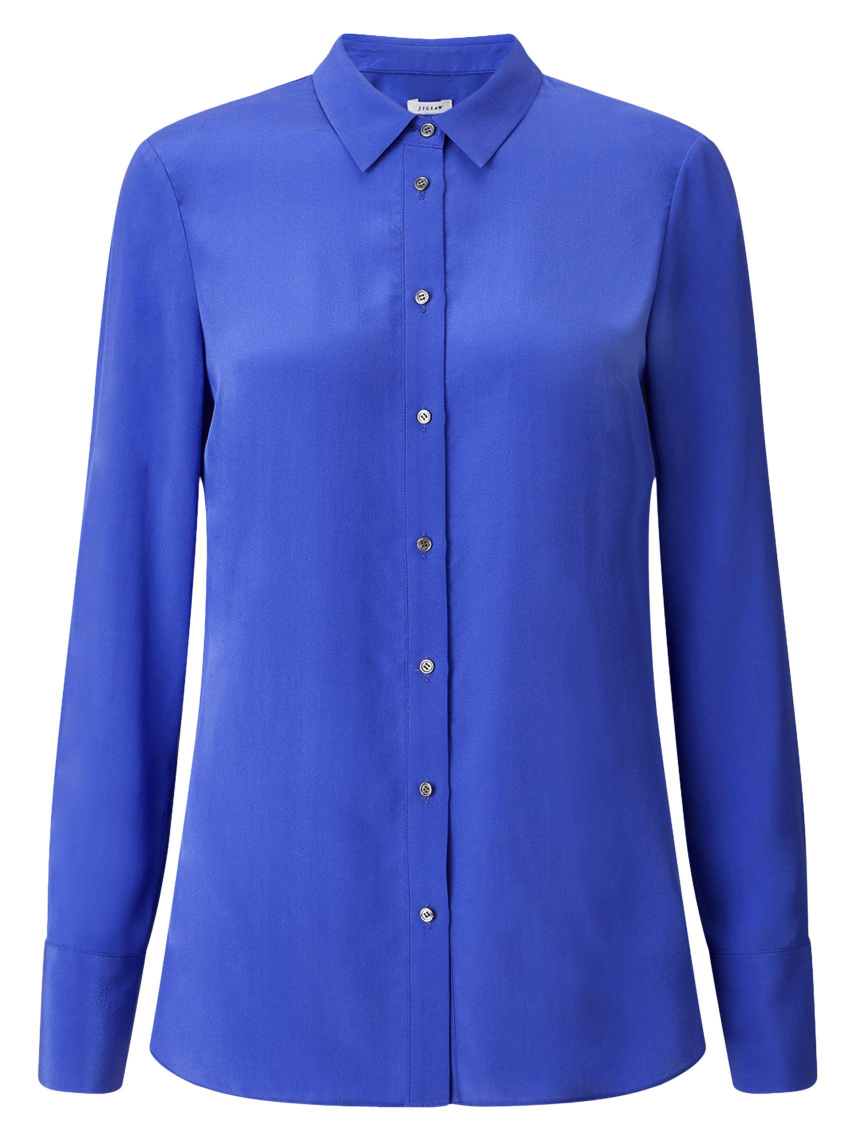 Jigsaw Silk Shirt in Cornflower (Blue 