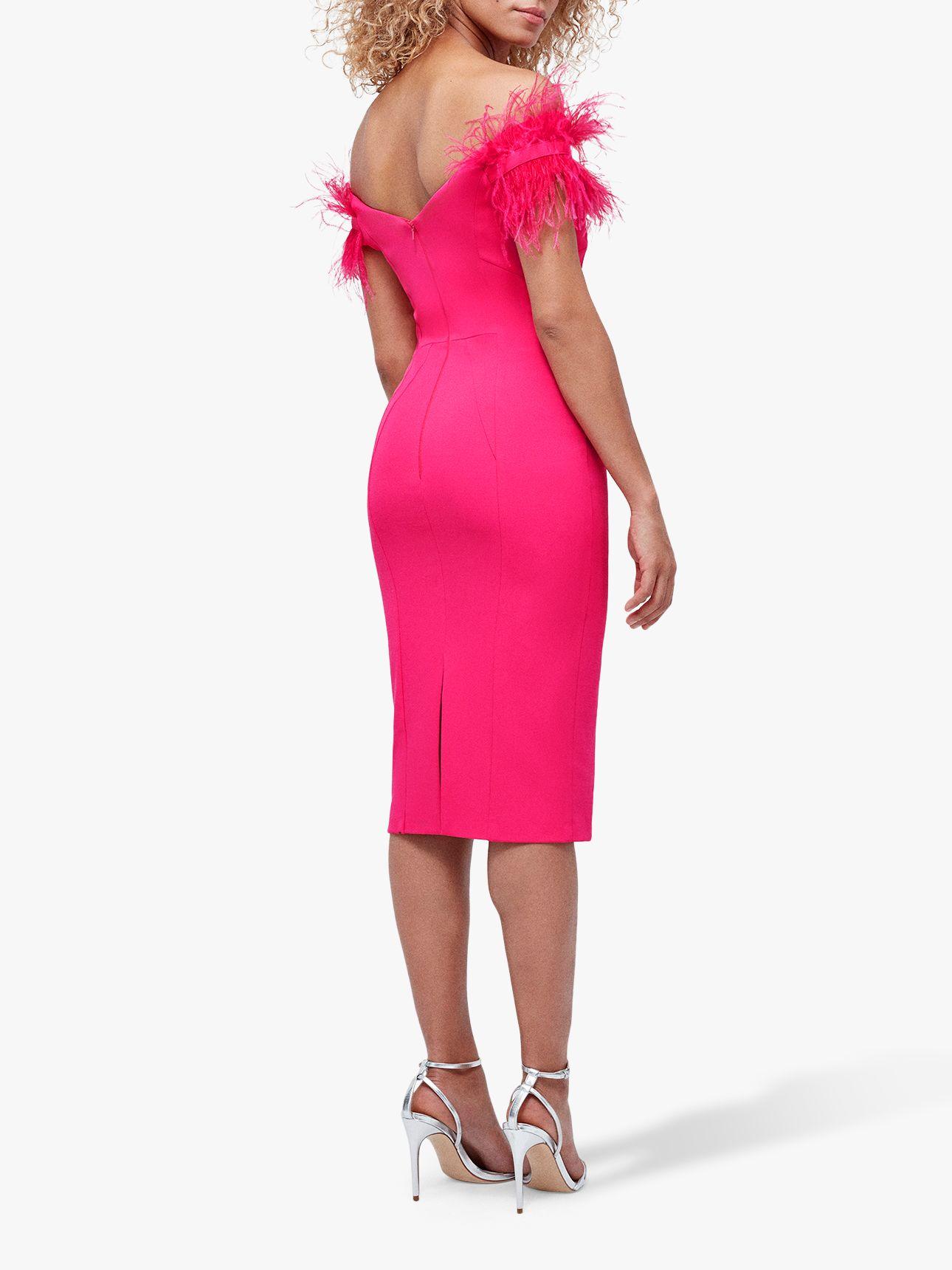 coast holly feather dress blush