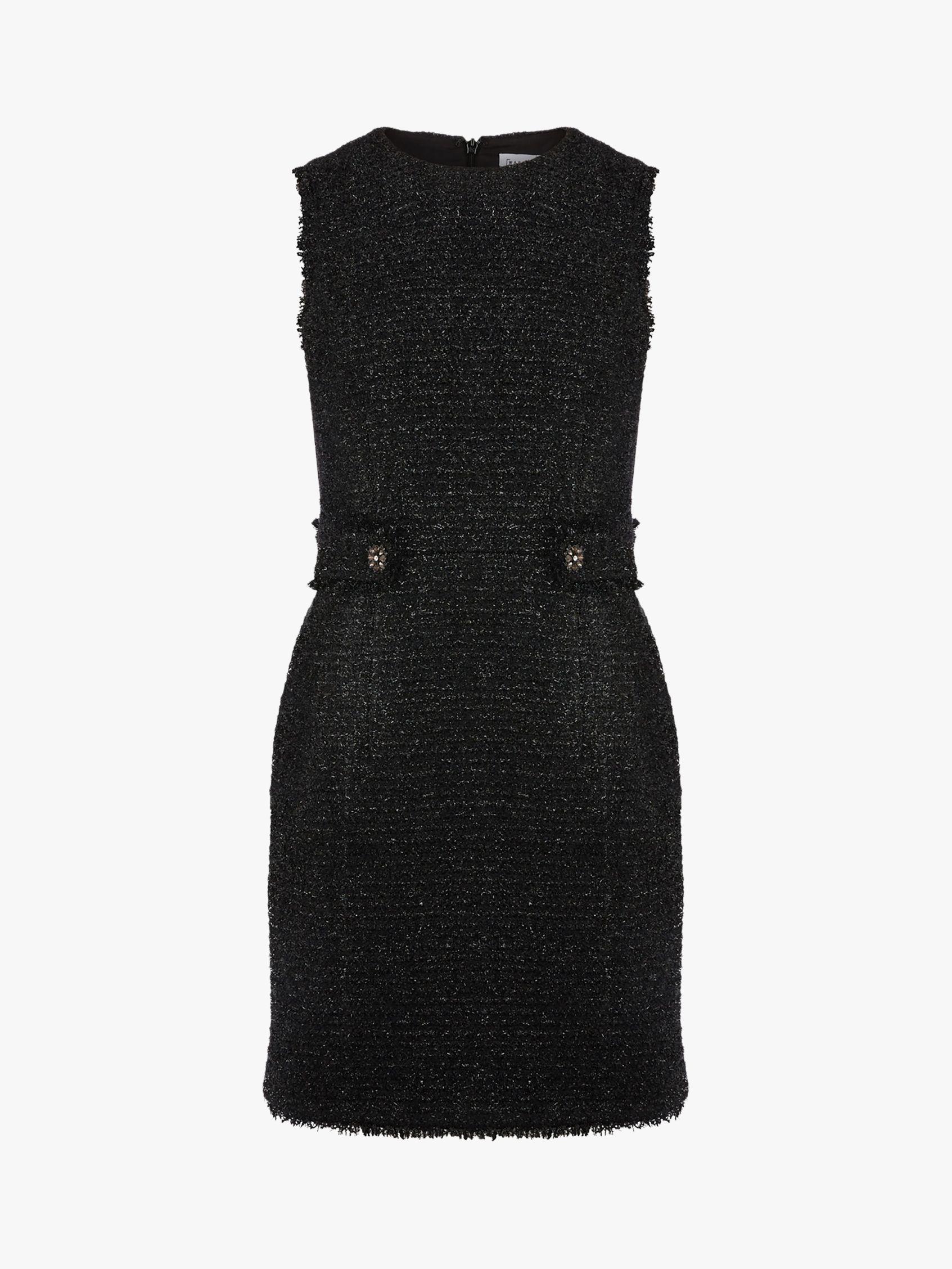 warehouse mono sparkle tweed dress