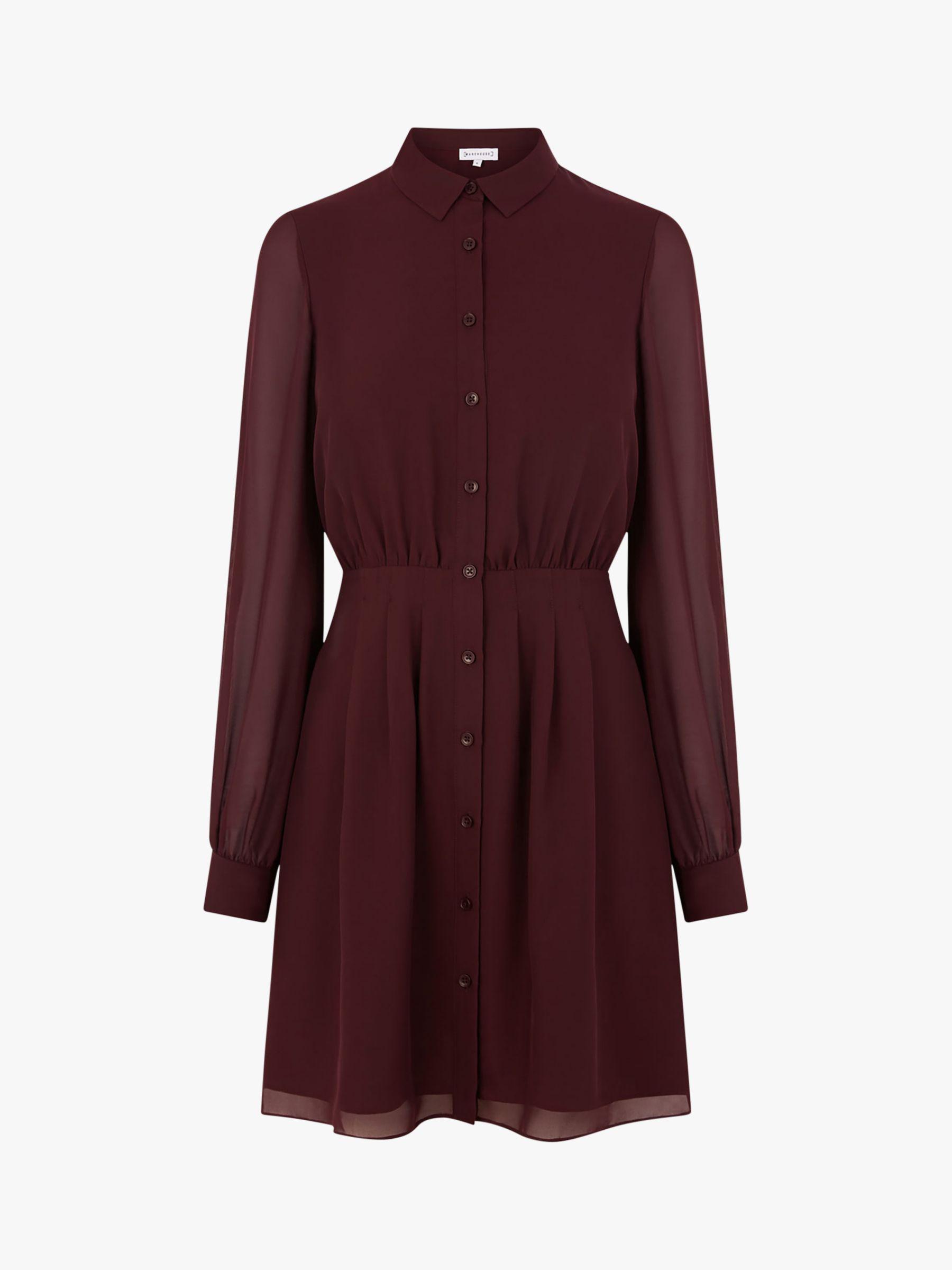 warehouse chiffon pintuck shirt dress