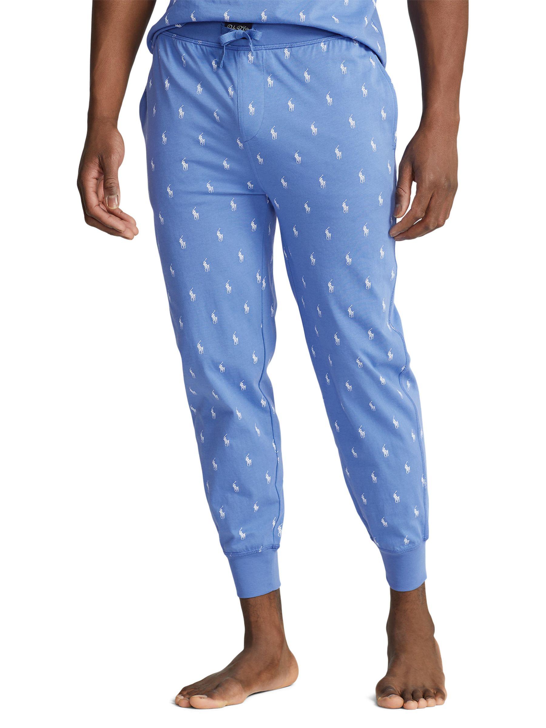 Ralph Lauren Allover Pony Cotton Jersey Lounge Joggers in Blue for