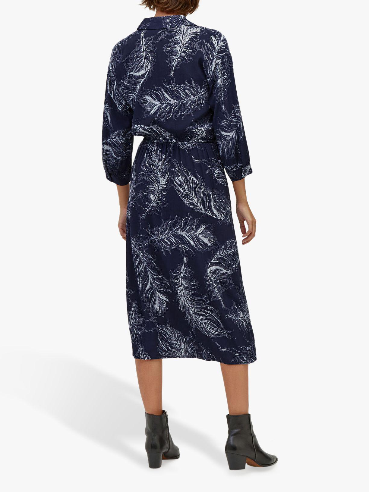 Warehouse Feather Print Midi Shirt 