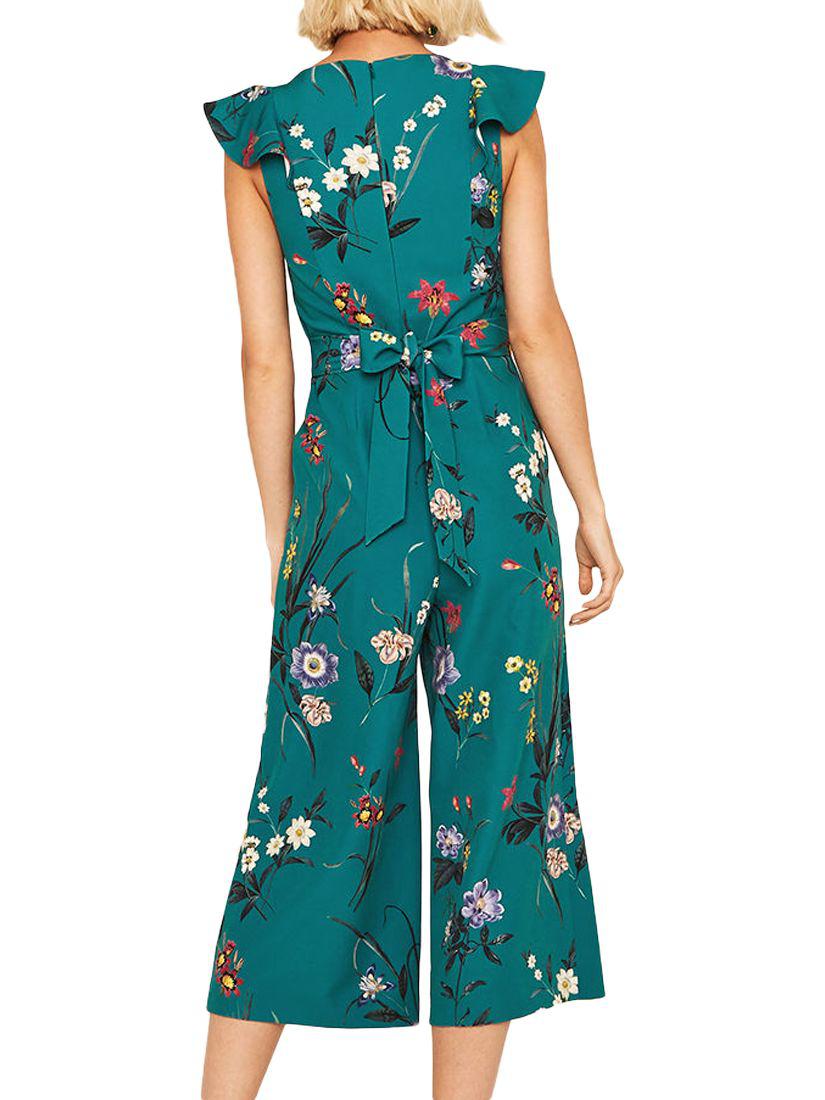 oasis floral frill jumpsuit